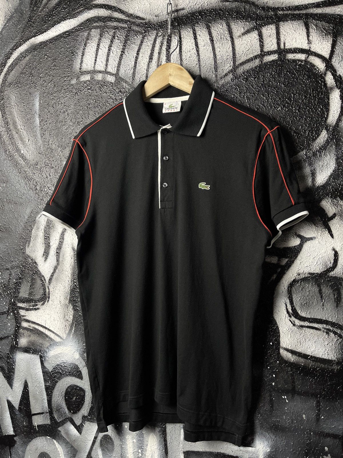 Lacoste Vintage Black Casual Polos T-Shirt Men’s Size M