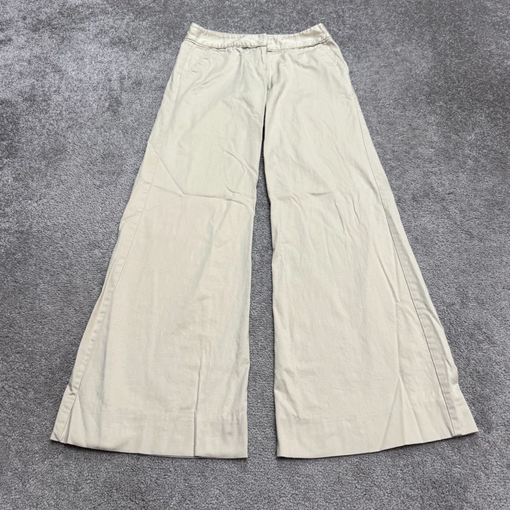 BCBGeneration BCBGeneration Wide Leg Chino Pants Women 0 Beige Mid Rise Cotton Stretch Casual Workwear Size 25" / US 0 / IT 36 - 3 Thumbnail