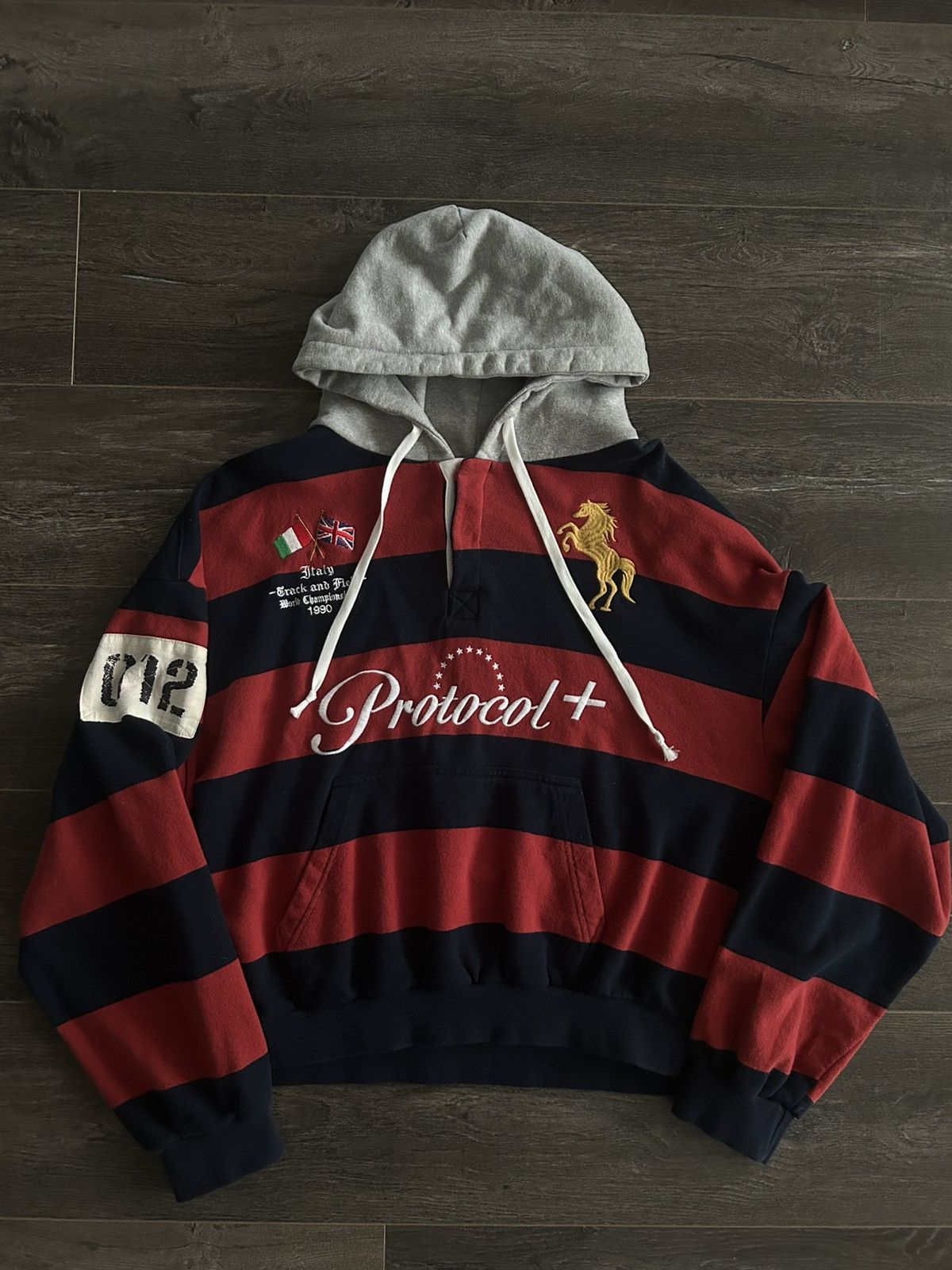 PROJECT G/R Protocol Index STRIPE POLO HOODIE PROJECT GR size 2