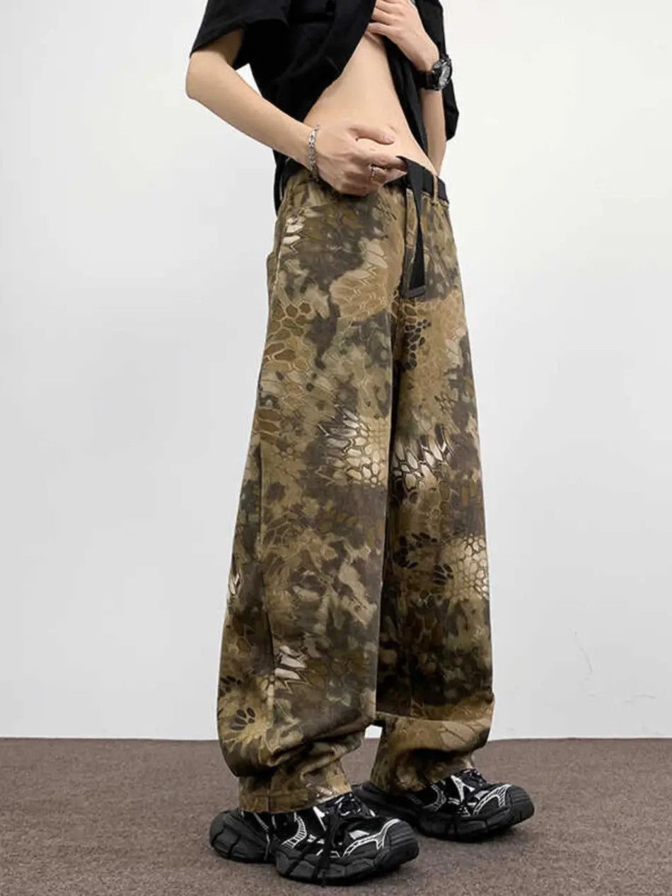 Japanese Brand Retro snake patterned camouflage washed jeans Size US 32 / EU 48 - 5 Thumbnail