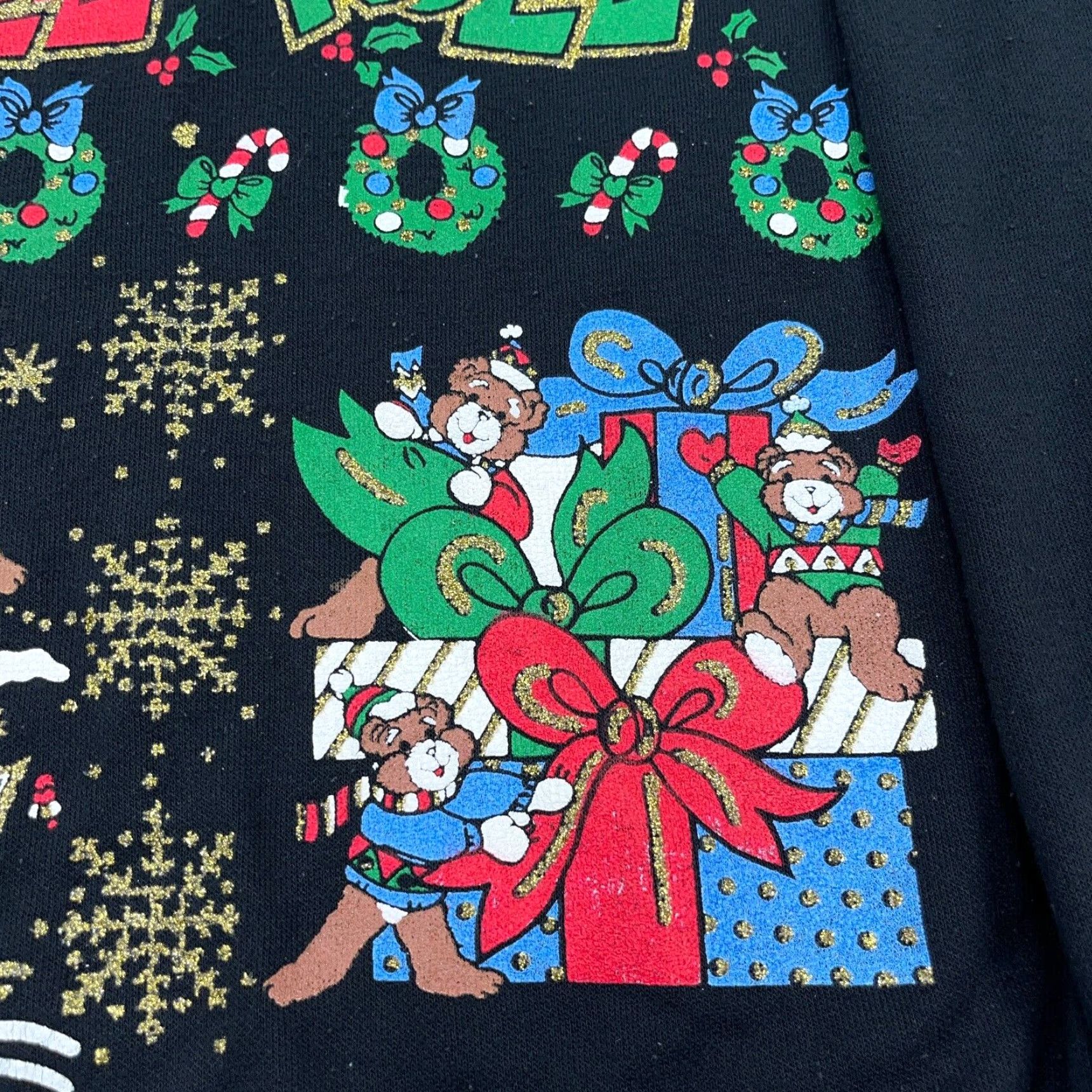 Vintage VINTAGE Saxon Cove Christmas Sweater Women L Black Crew Neck Pullover 90s USA Holiday Graphic Print Size L / US 10 / IT 46 - 4 Thumbnail