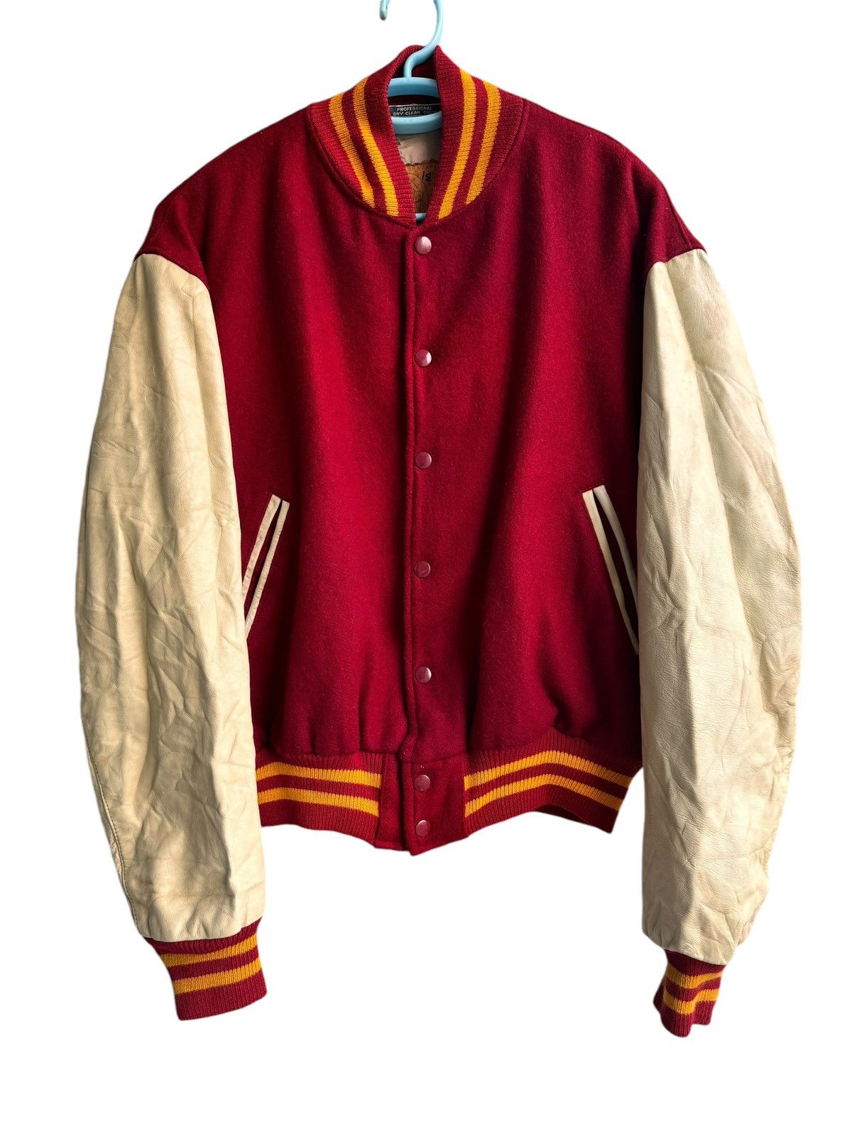 Golden Bear ⚡️⚡️Vintage Golden Bear Varsity Leather Sleeve Jacket Size US XL / EU 56 / 4 - 1 Thumbnail