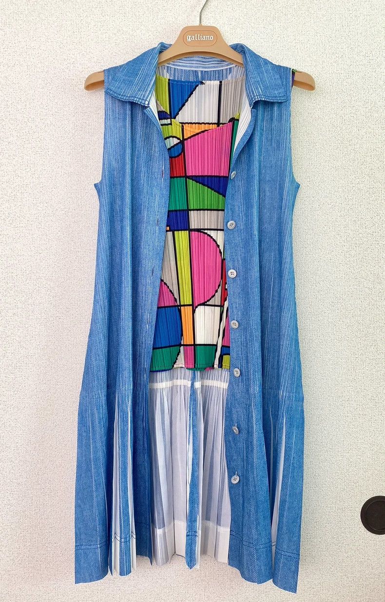 Issey Miyake Issey Miyake size:3 Blue denim style dress Size M / US 6-8 / IT 42-44 - 3 Thumbnail
