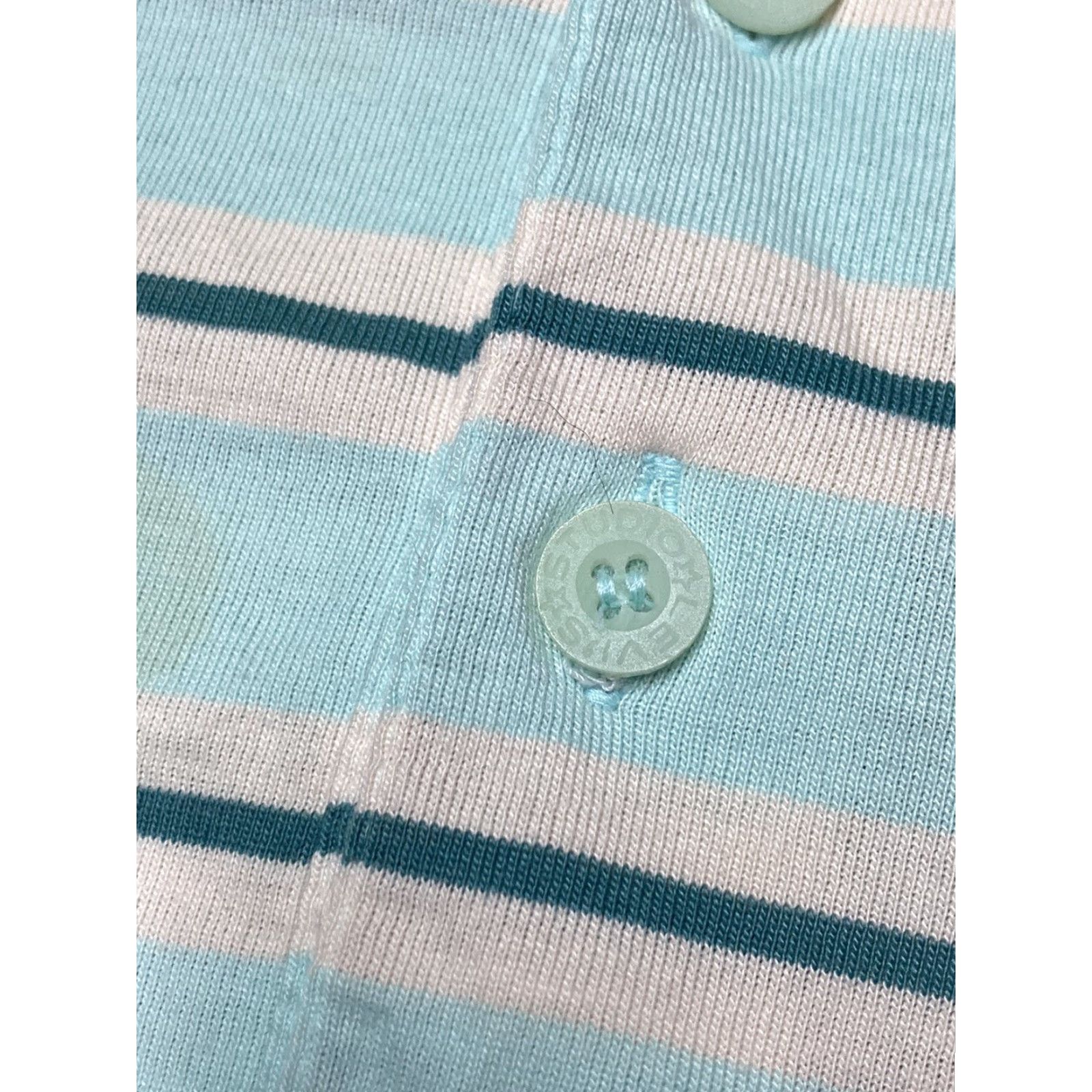 Levi's VINTAGE Levi’s Button-Up Shirt Striped Light Blue Collared Cotton Large 70s Men Shirt Mens Regular Short Sleeve Size US L / EU 52-54 / 3 - 5 Thumbnail