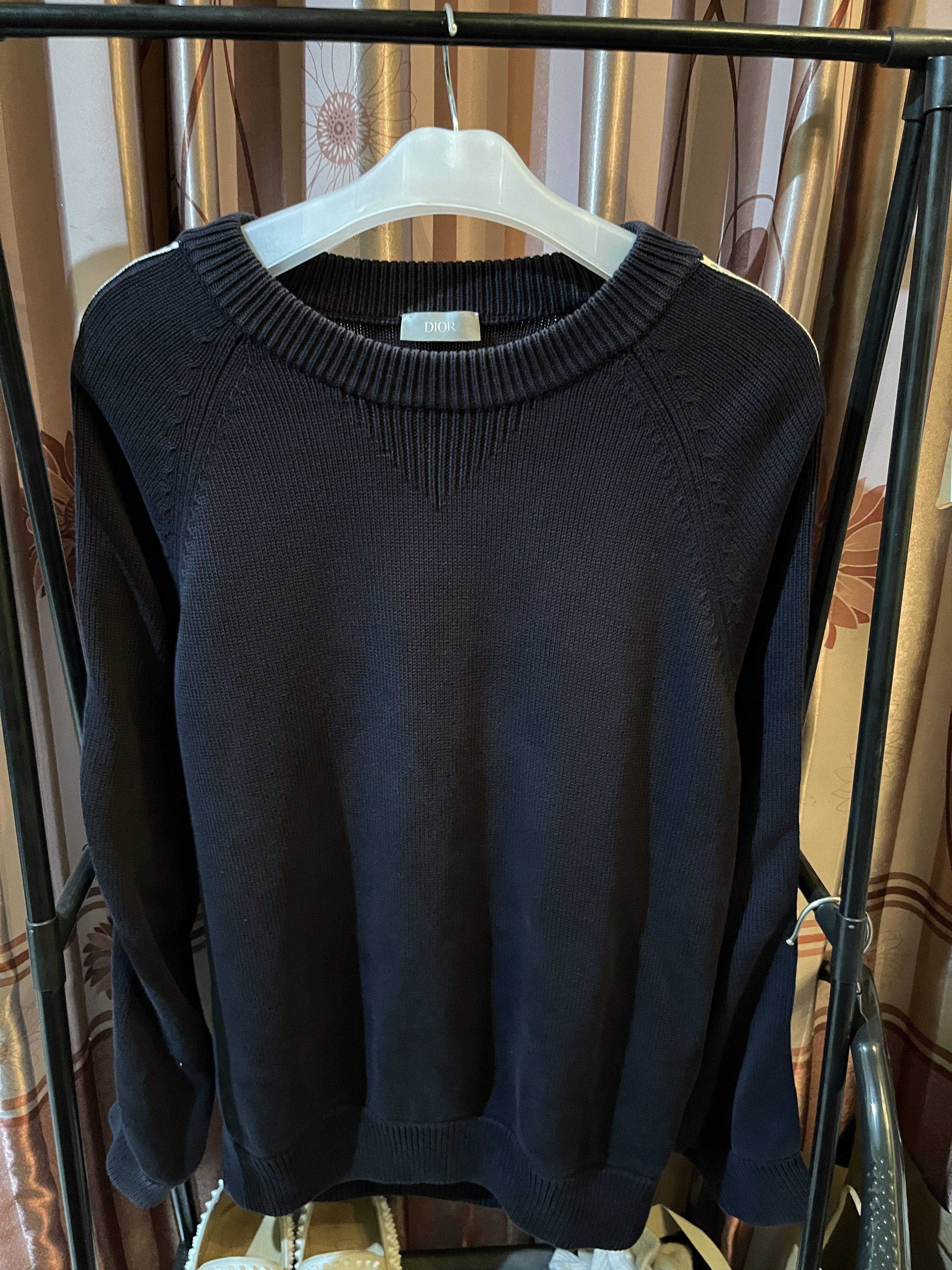 Dior Dior Oblique Inserts Deep Blue Cotton Jersey Sweater Size US M / EU 48-50 / 2 - 10 Thumbnail