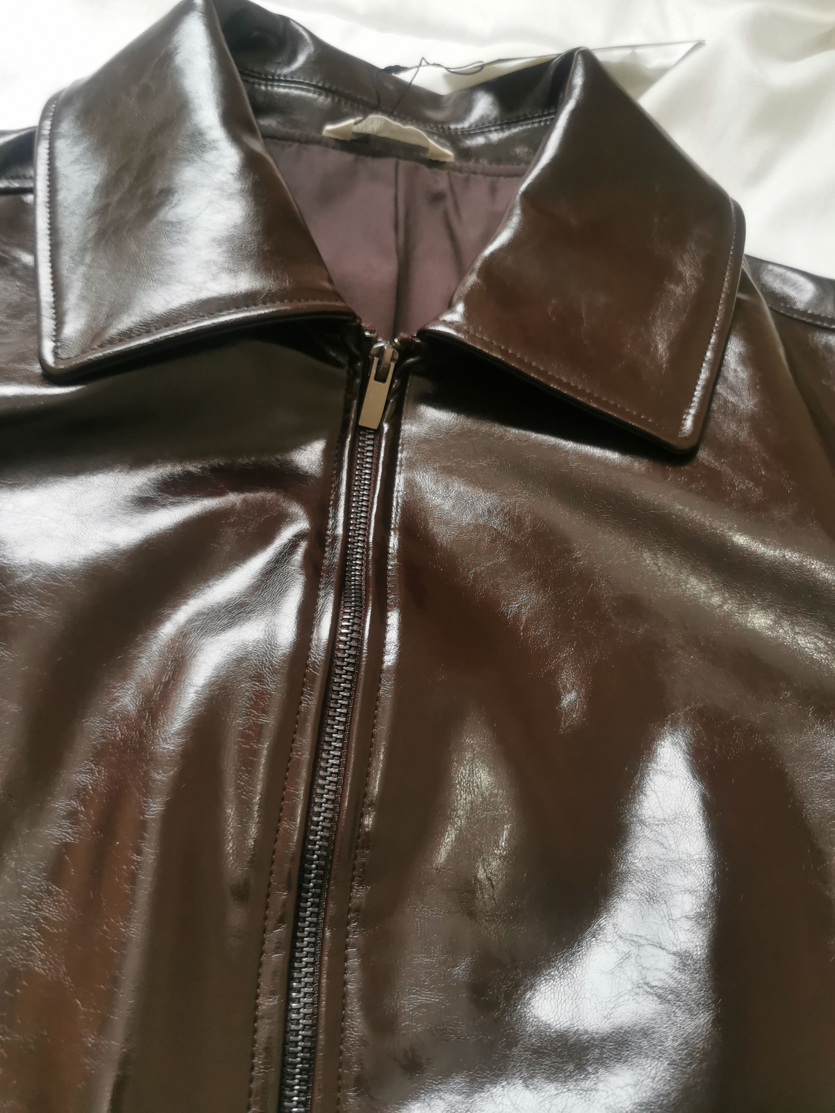 Zara Zara Vinil finish jacket size medium dark brown, Size US M / EU 48-50 / 2 - 5 Thumbnail