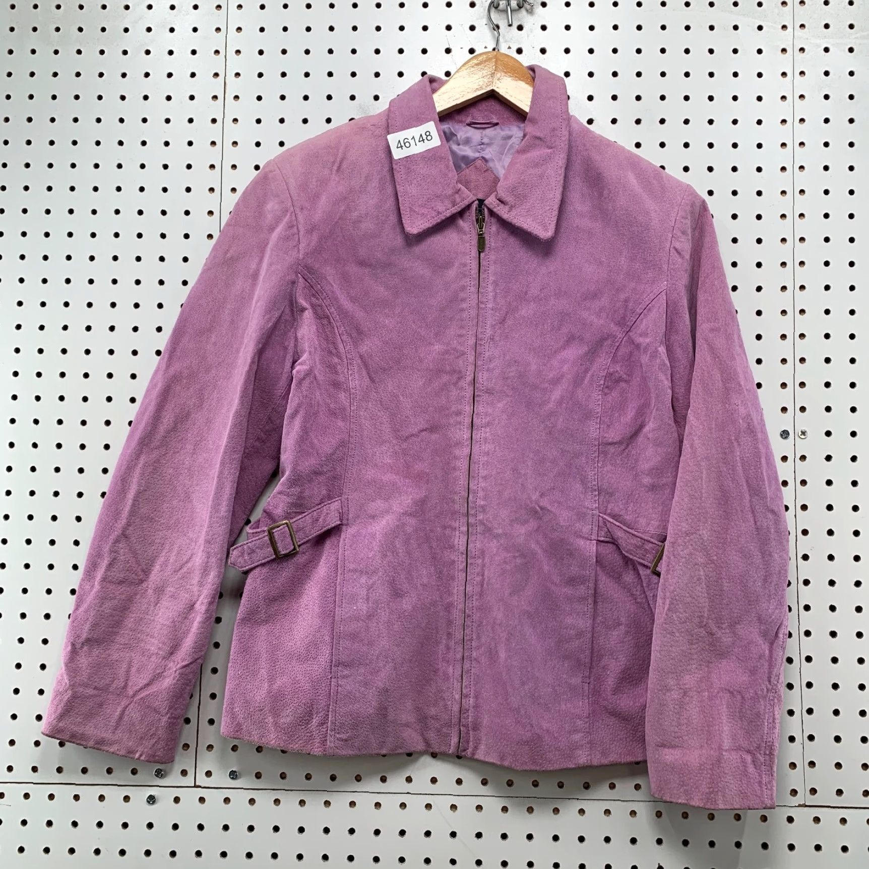 Vintage Relativity Suede Jacket Womens Medium Purple Zip Collared Jacket Size M / US 6-8 / IT 42-44 - 2 Thumbnail