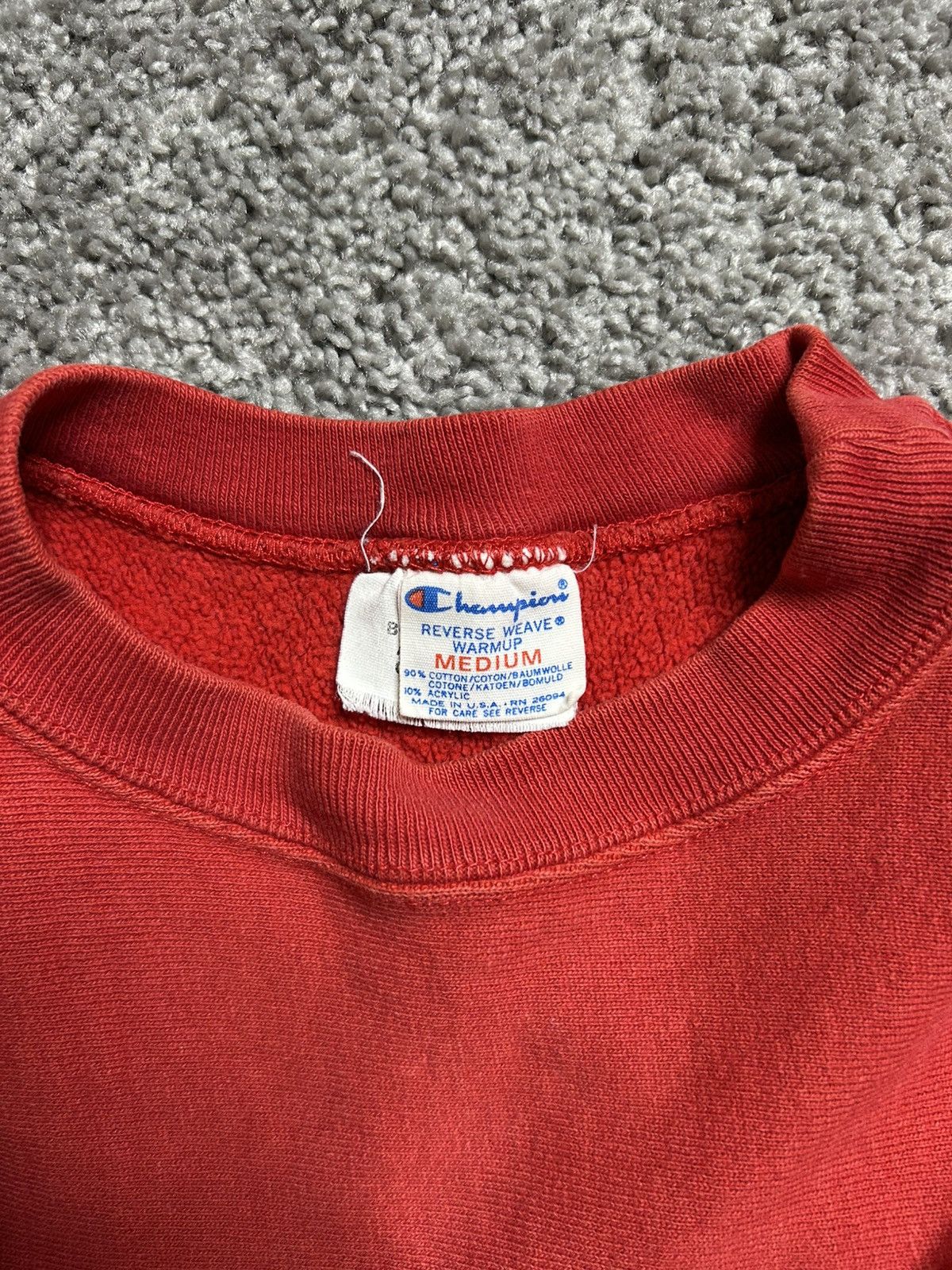 Champion Vintage 80s Reverse Weave Champion Sweatshirt Blank Red USA Size US M / EU 48-50 / 2 - 5 Thumbnail