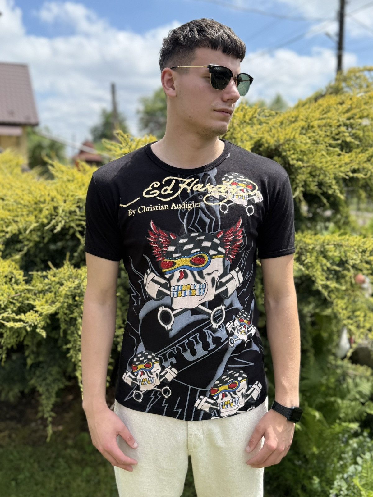 Ed Hardy Vintage Ed Hardy Skull Rhinestone Y2K Tee XL T- shirt