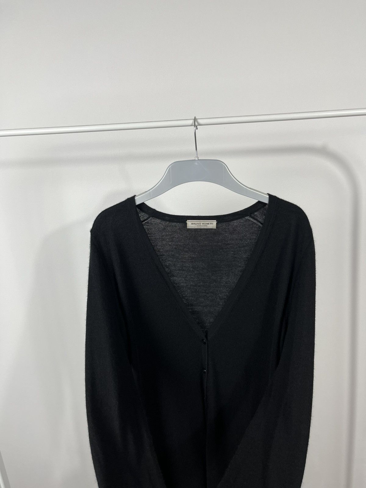 Designer Bruno Manetti Black Cashmere Long Cardigan IT 46 Women’s L Size L / US 10 / IT 46 - 10 Thumbnail
