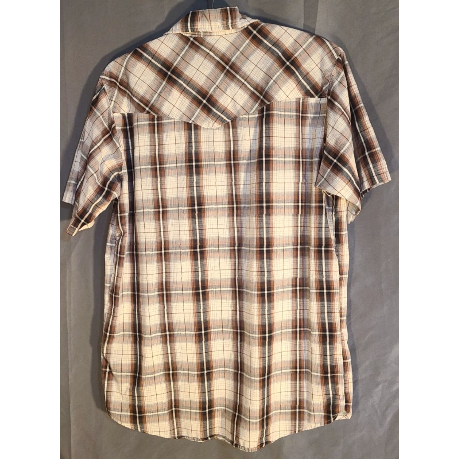 Vintage Canyon Guide Outfitters Mens Short Sleeve Button Up Western Pearl Snap Medium Size US 31 - 4 Thumbnail