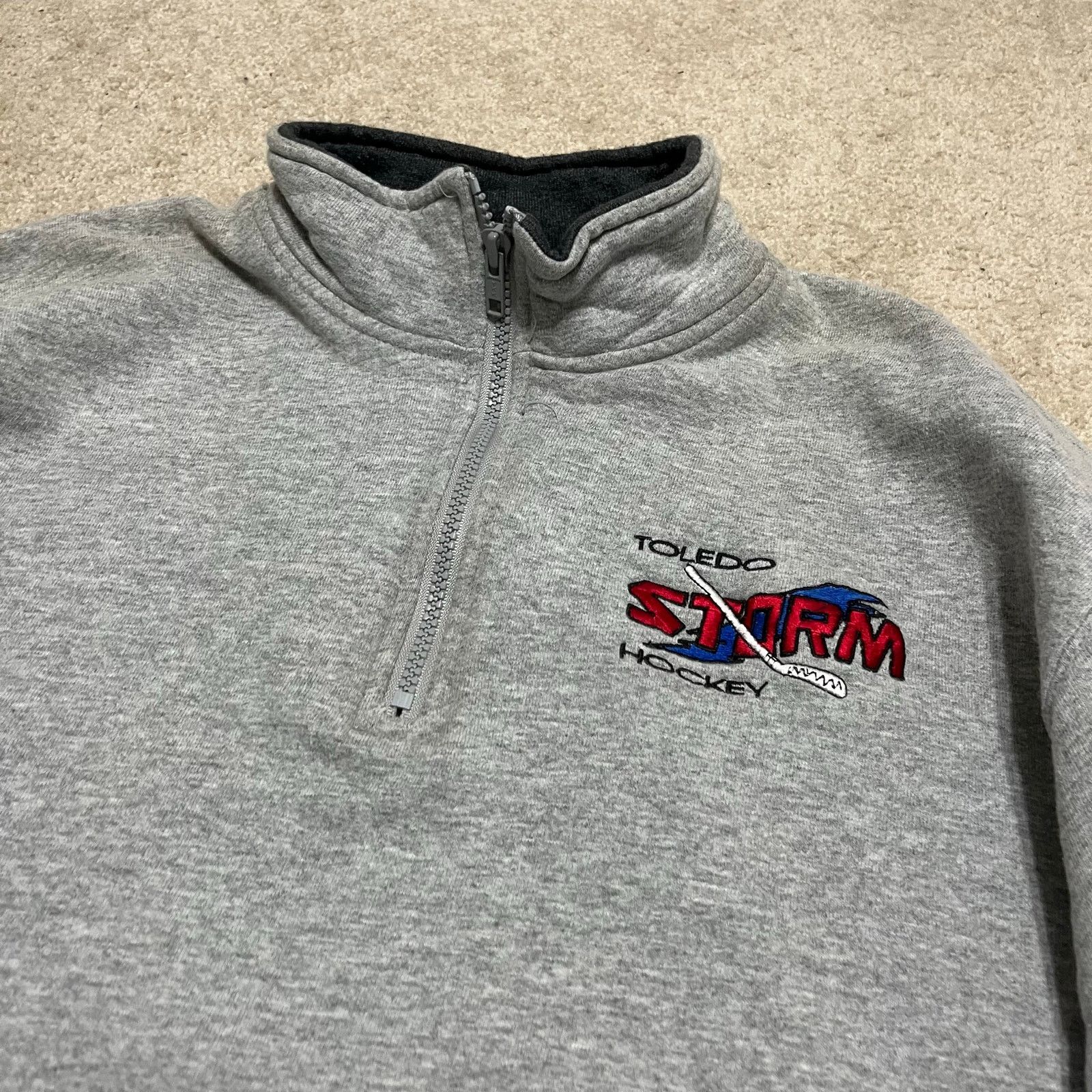 Fruit Of The Loom Toledo Storm Hockey Quarter Zip Pullover Grey Fleece XL Size US XL / EU 56 / 4 - 3 Thumbnail