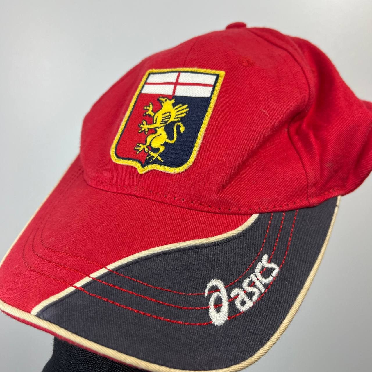 Asics Genoa CFC Football Cap Hat Asics Italy Soccer Adjustable Red Size ONE SIZE - 1 Thumbnail
