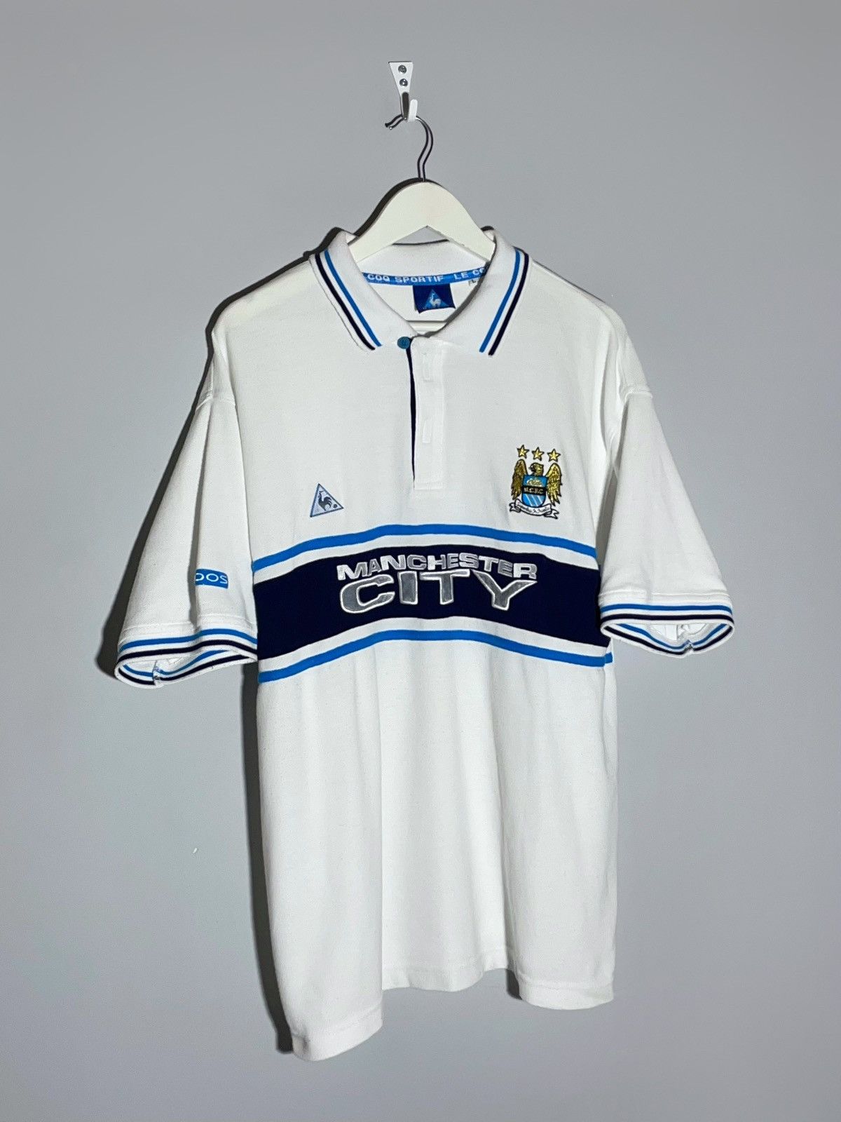 Le Coq Sportif × Vintage Manchester City Le Coq Sportif 2002/03 Vintage Polo T-Shirt Size US L / EU 52-54 / 3 - 2 Thumbnail