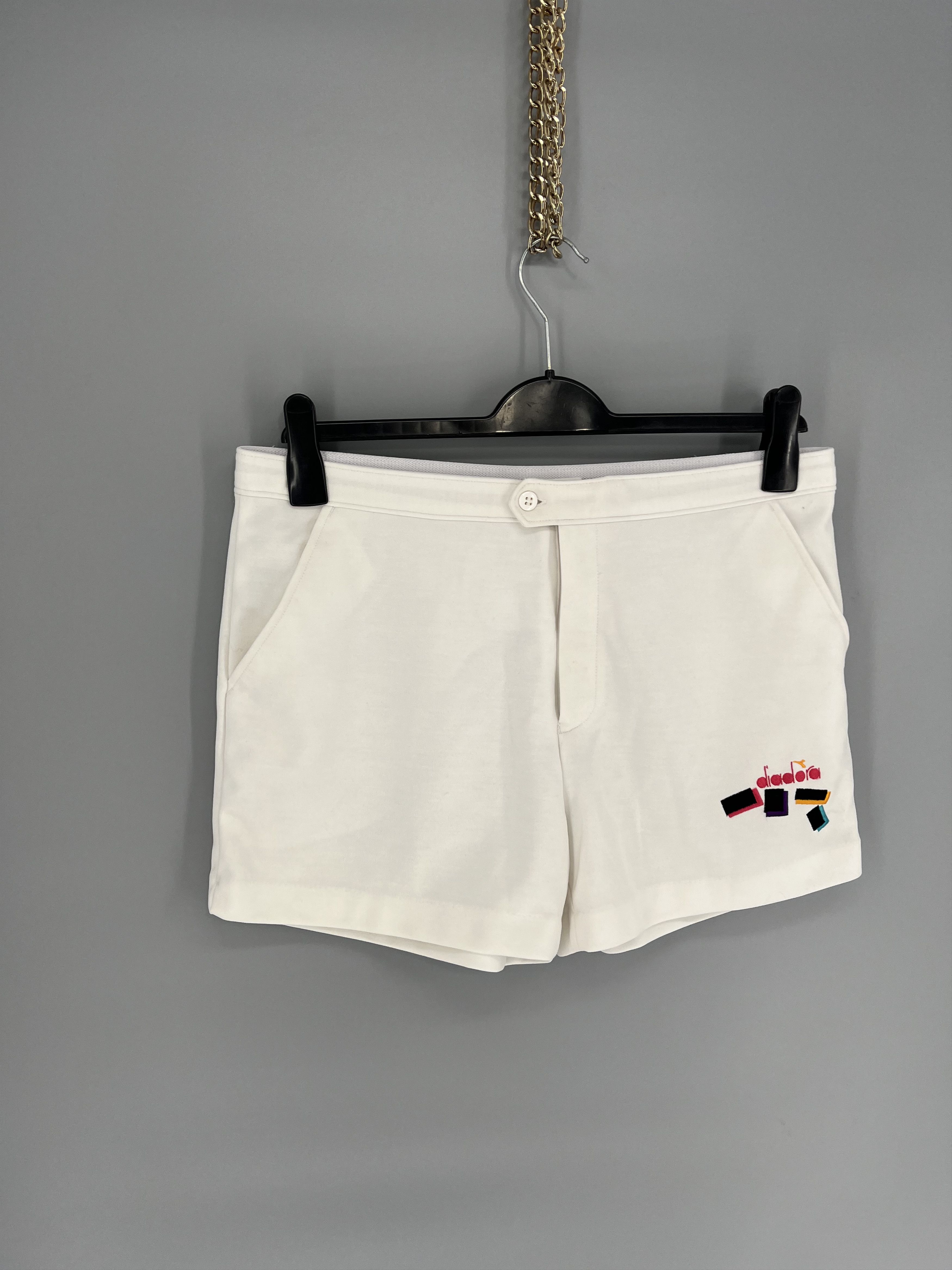 Diadora Vintage 80s Diadora White Vintage Tennis Shorts RARE Luxury Size US 36 / EU 52 - 2 Thumbnail