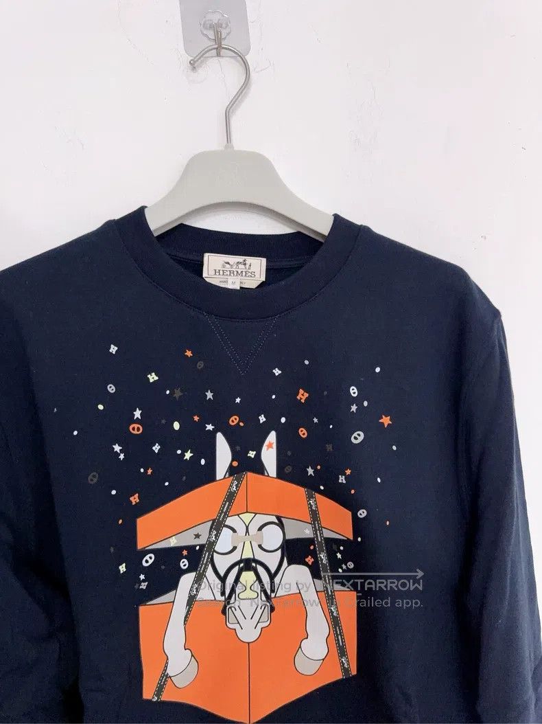 Hermes Hermes Navy blue fleece-lined sweatshirt Size US M / EU 48-50 / 2 - 4 Thumbnail
