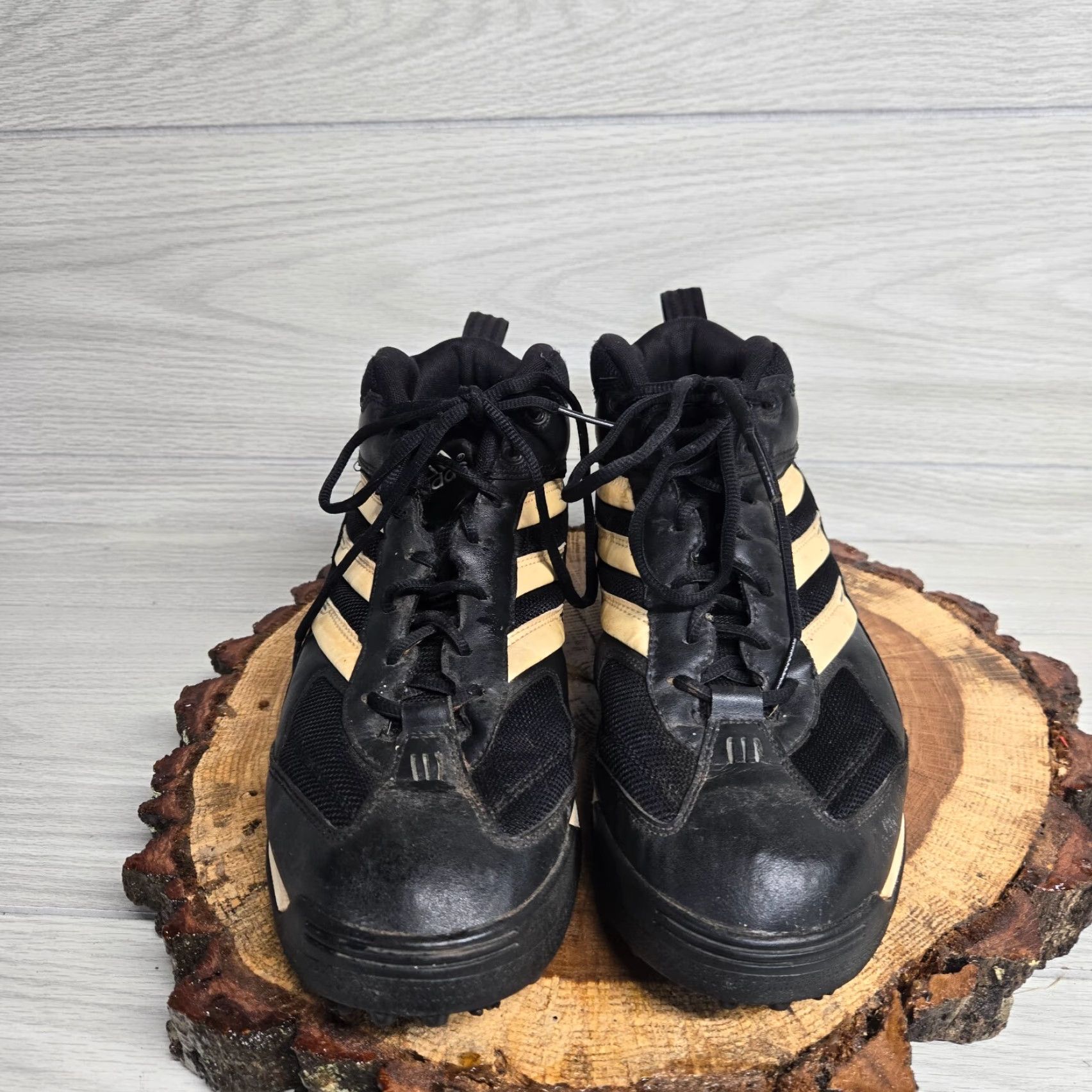 Adidas ADIDAS Cleats Sport Shoes CLU600001 Adult Men's Size 12.5 Black Leather Rubber Ankle Strap Sports Size US L / EU 52-54 / 3 - 3 Thumbnail