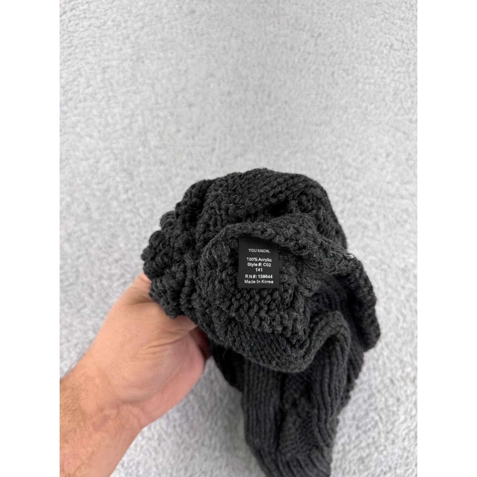 Vintage Unbranded Beanie Adult One Size Gray 100% Acrylic Cable Knit Utah Ski Snowboard Size ONE SIZE - 5 Thumbnail