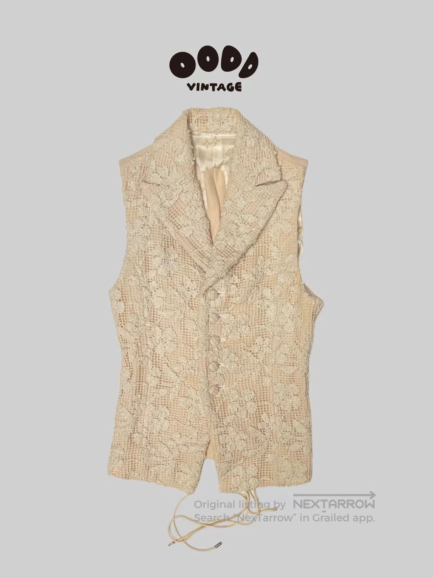 Japanese Brand Luna Mattino Floral Embroidered Vest. Size US M / EU 48-50 / 2 - 1 Thumbnail