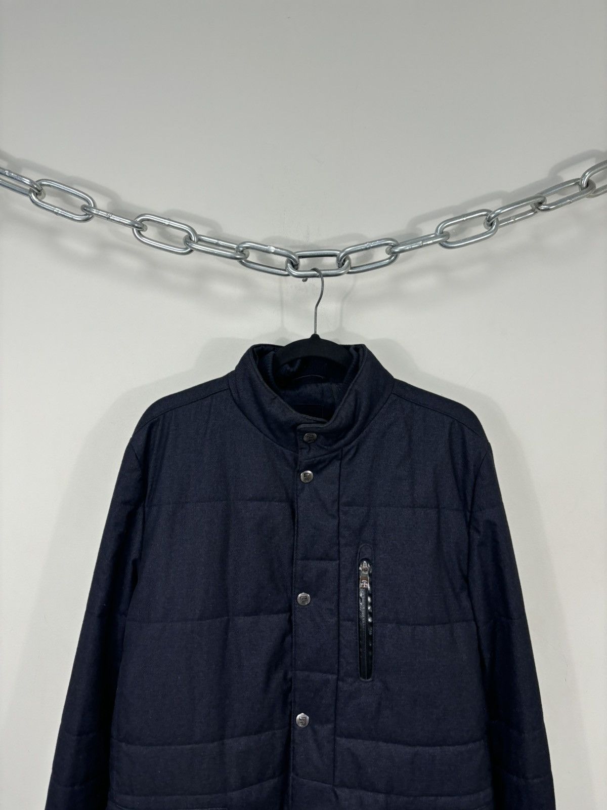Corneliani Corneliani ID Men’s Navy Dual Closure Zip Snap Padded Jacket Size US M / EU 48-50 / 2 - 5 Thumbnail