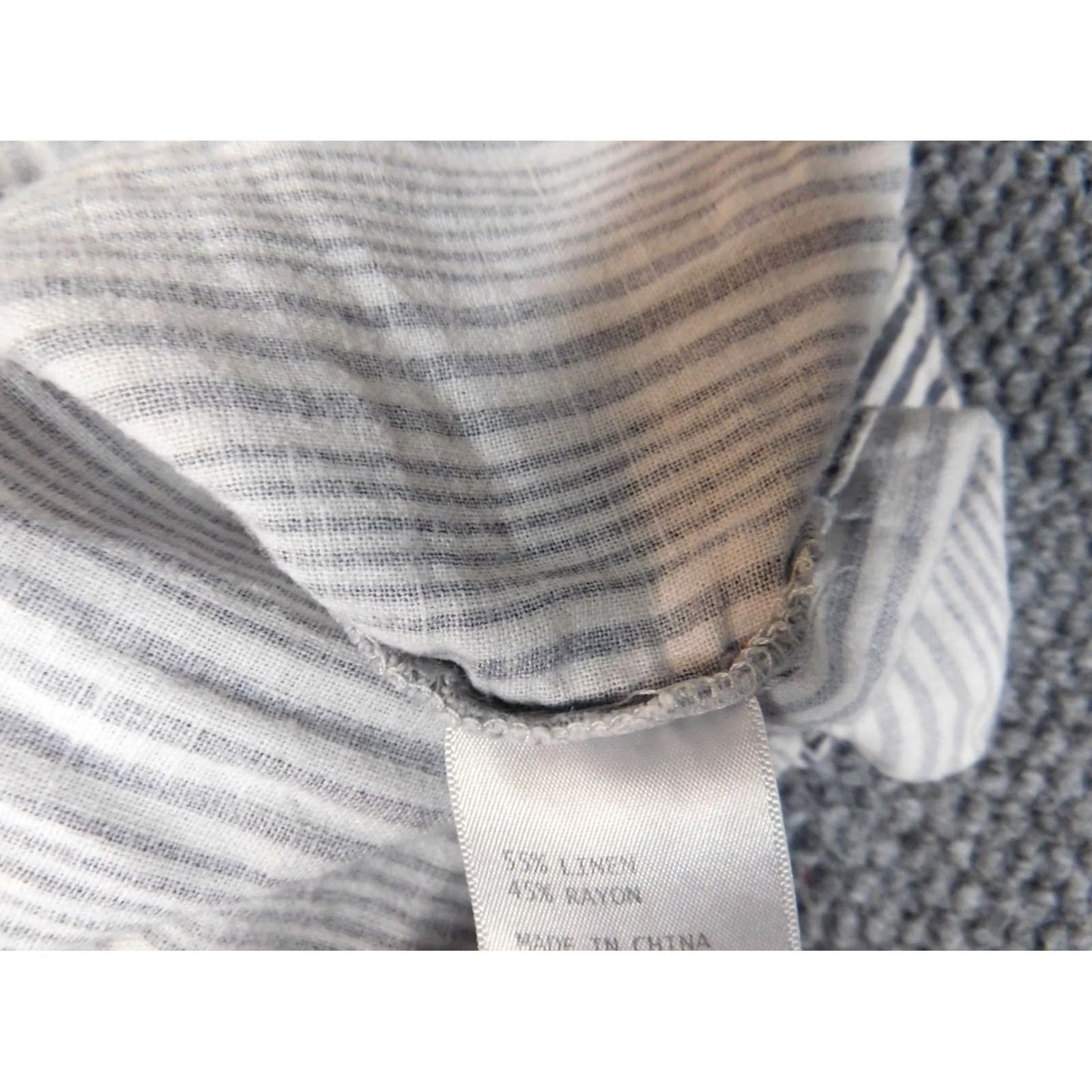 Vintage Saint Trope west Blouse Shirt Womens XL Gray Striped Dolman Sleeve Crew Neck Pullover Casual Regular Viscose Down Dog Theme Size XL / US 12-14 / IT 48-50 - 6 Thumbnail