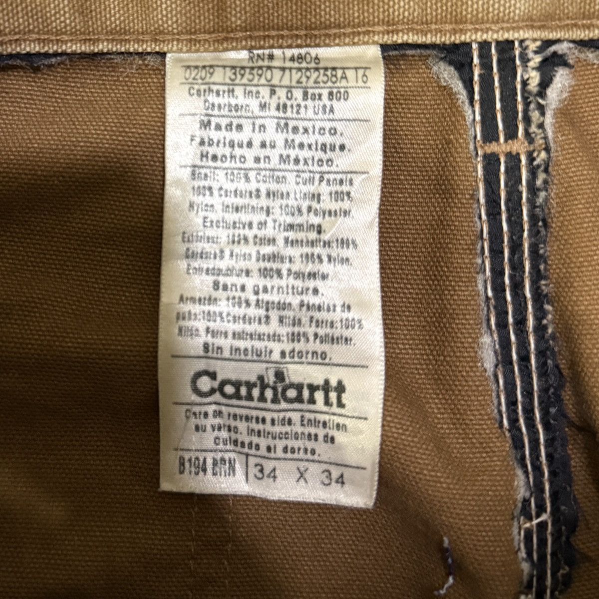 Carhartt Carhartt sashiko embroiderd B194 BRN Double knee denim Size US 34 / EU 50 - 8 Thumbnail