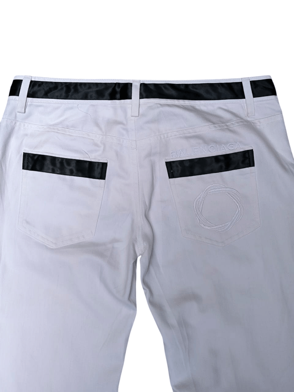 Balenciaga × Vintage White Pants Black Striped Balenciaga Size 25" / US 0 / IT 36 - 4 Thumbnail