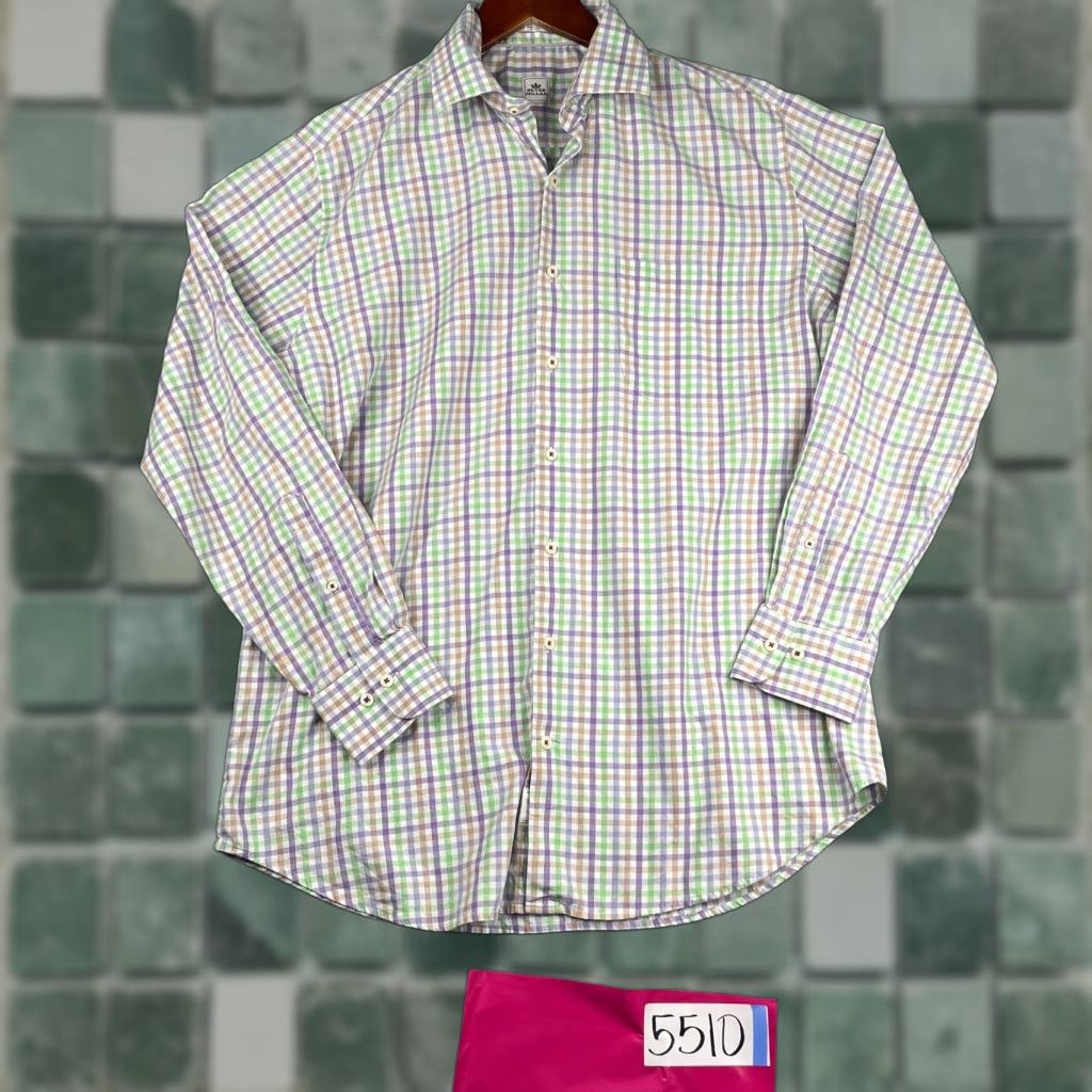 Peter Millar Peter Millar Shirt Large Multicolor Check Long Sleeve Button-Up Mens Size US L / EU 52-54 / 3 - 1 Thumbnail