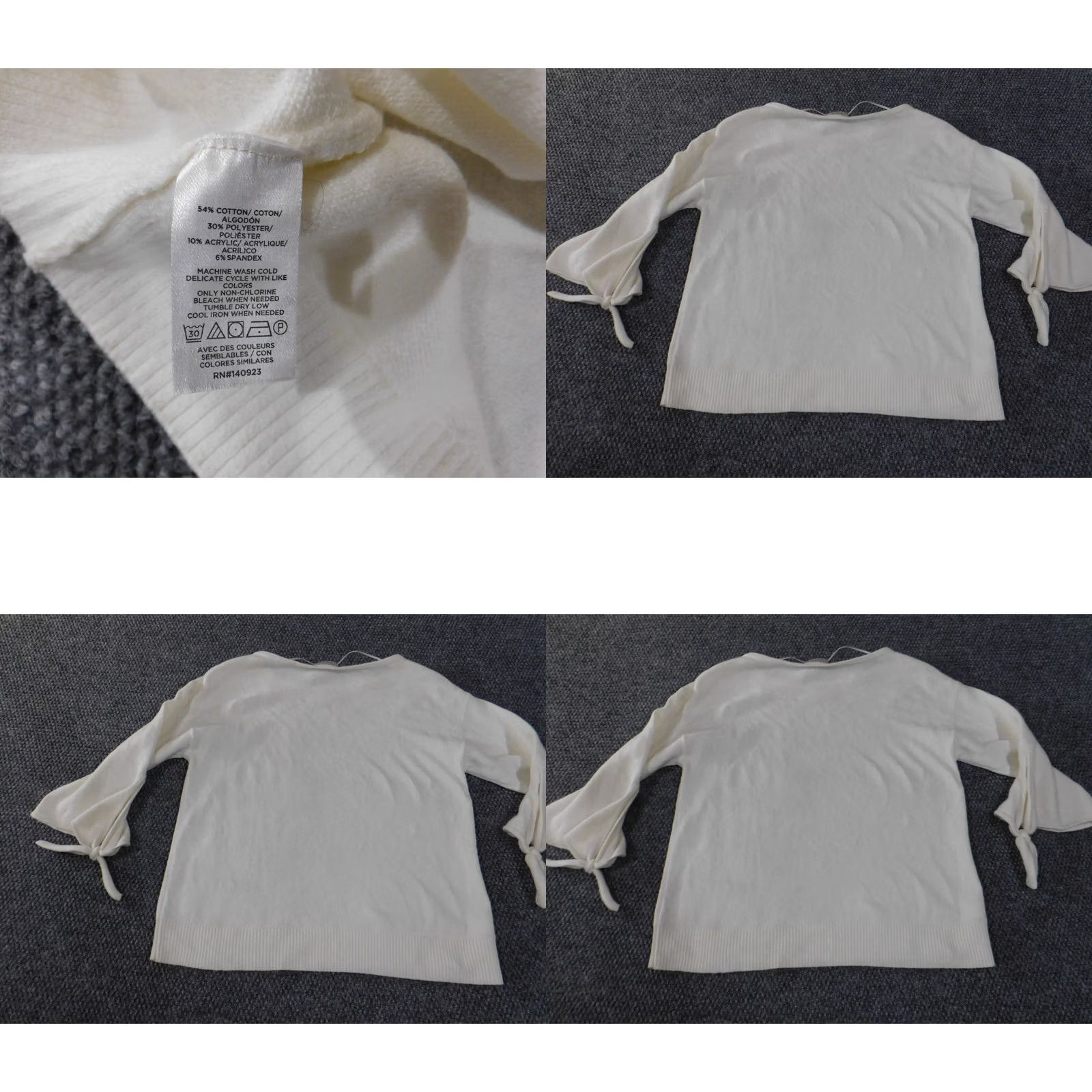 Loft LOFT Sweater Pullover White Small Womens Crew Neck Knit Rib Stretch Regular Casual Long Sleeve Button Knit Solid Modern Designer Fall Winter Spring Size S / US 4 / IT 40 - 8 Thumbnail