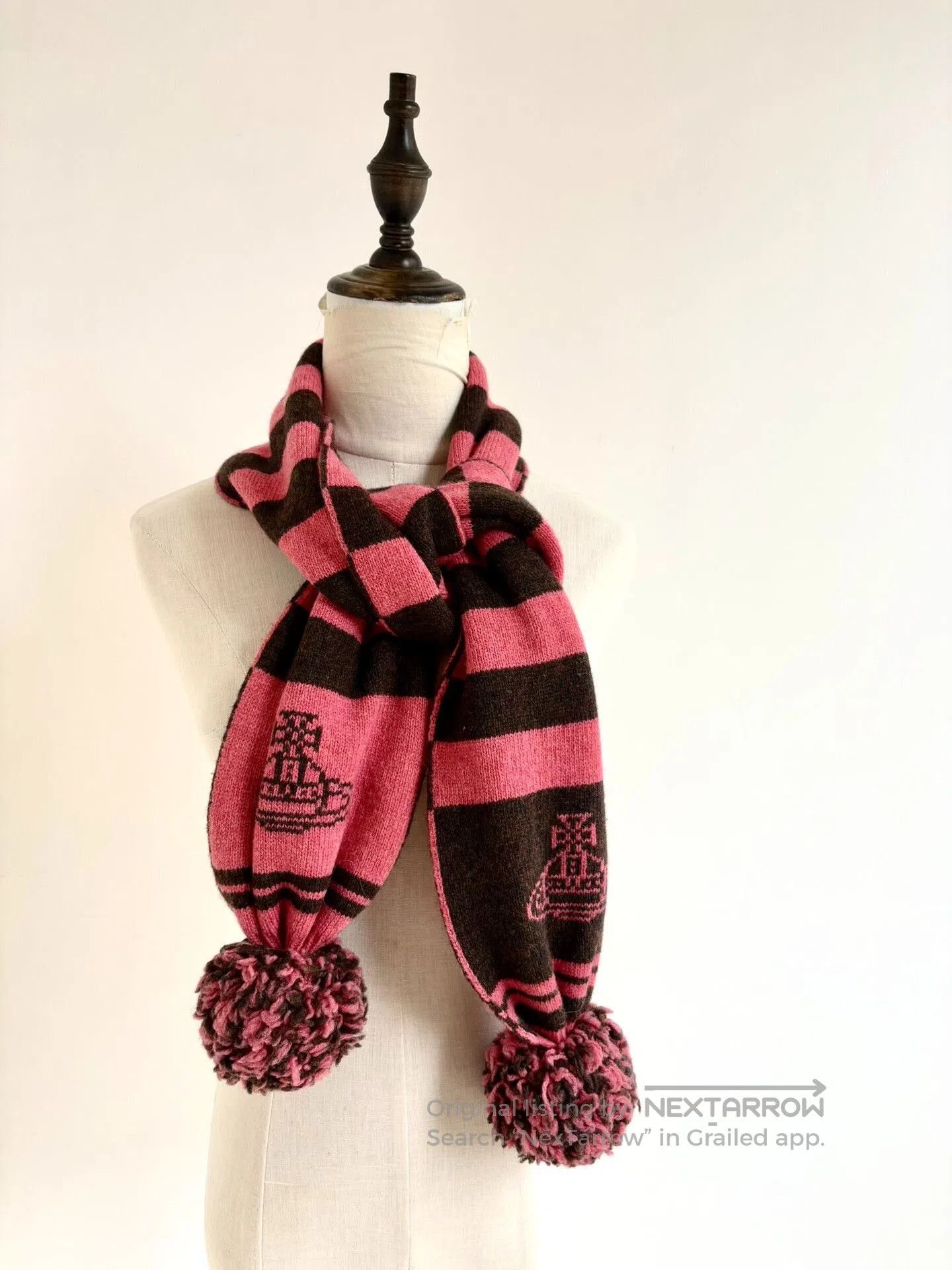 Vivienne Westwood vivienne westwood pink striped pompom scarf. Size ONE SIZE - 1 Thumbnail