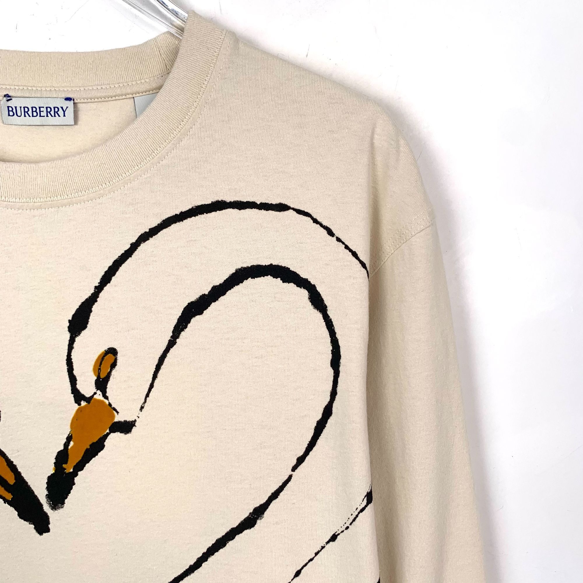 Burberry Burberry Beige Swan Print Cotton Long Sleeve T-Shirt M Size M / US 6-8 / IT 42-44 - 5 Thumbnail