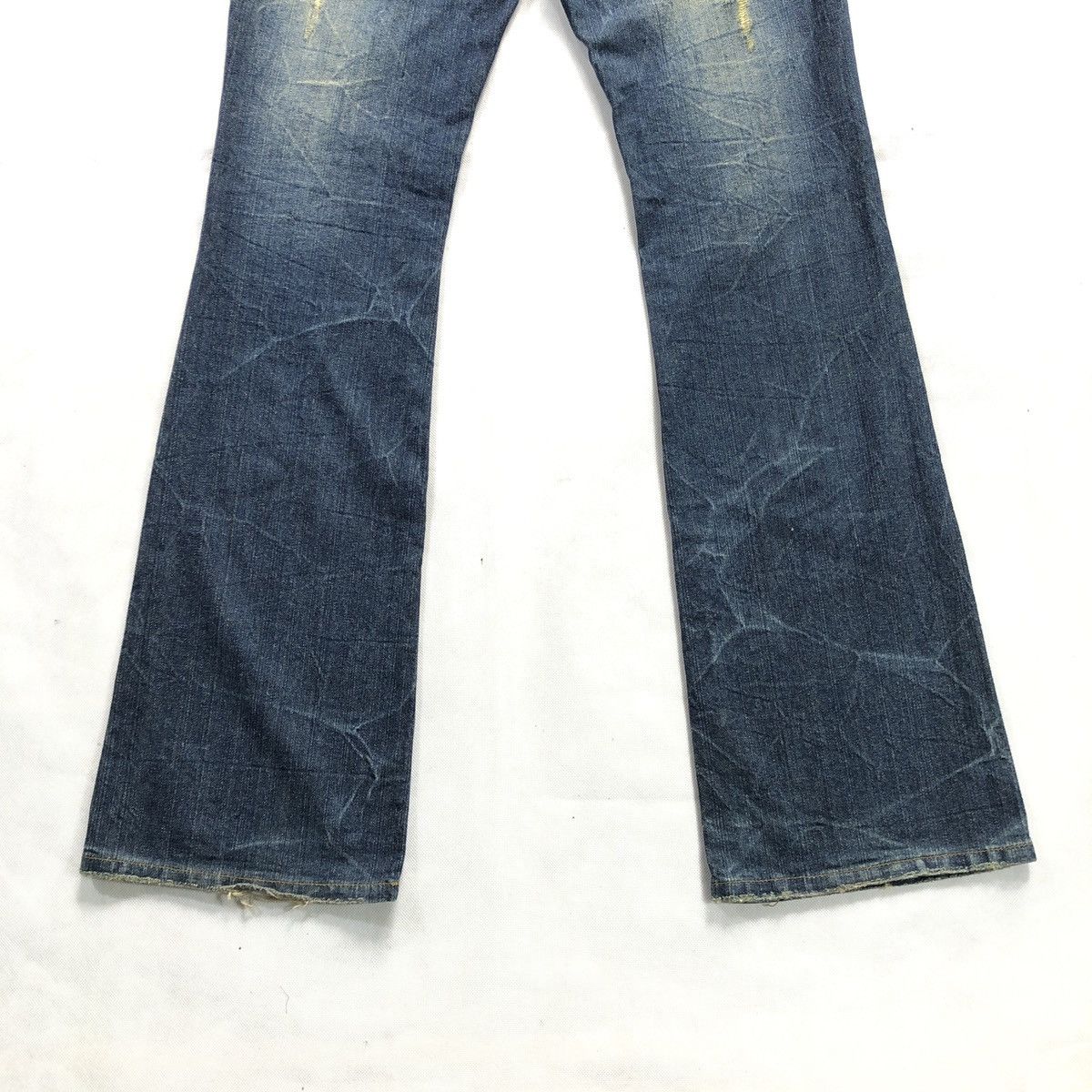 20471120 Double Waist Claw mark Flare Distressed Denim Pant Size US 29 - 11 Thumbnail