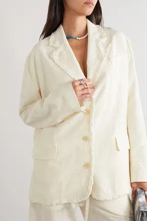 Acne Studios o1y0725 Blazer in Cream Size M / US 6-8 / IT 42-44 - 2 Thumbnail