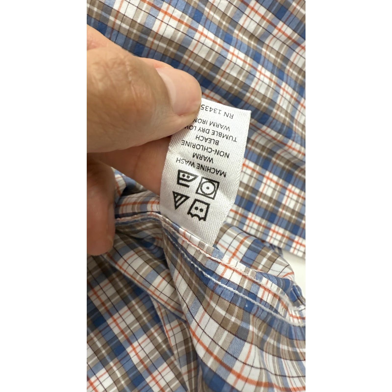 Vintage Maker & Company Mens Shirt Large Blue Brown Plaid Button-Down Long Sleeve Cotton Casual Workwear Size US L / EU 52-54 / 3 - 5 Thumbnail