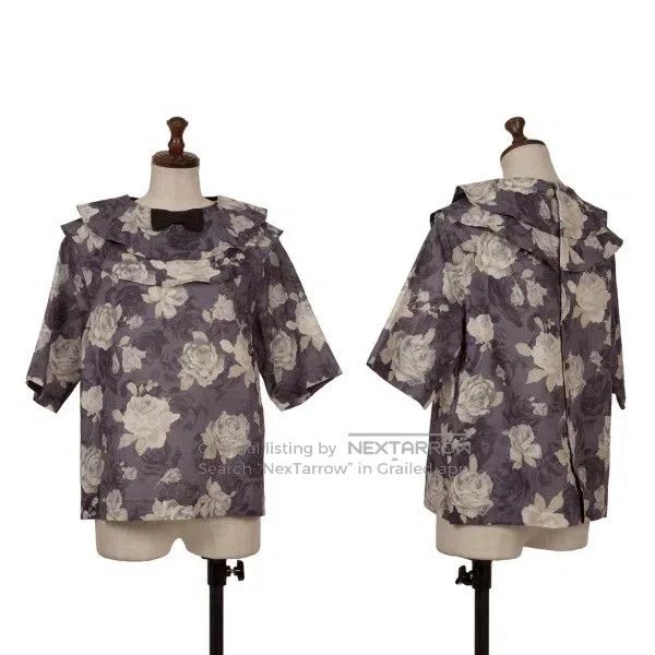 Comme des Garcons Comme des Garcons Grey Retro Flower Bow Top Size M / US 6-8 / IT 42-44 - 1 Thumbnail