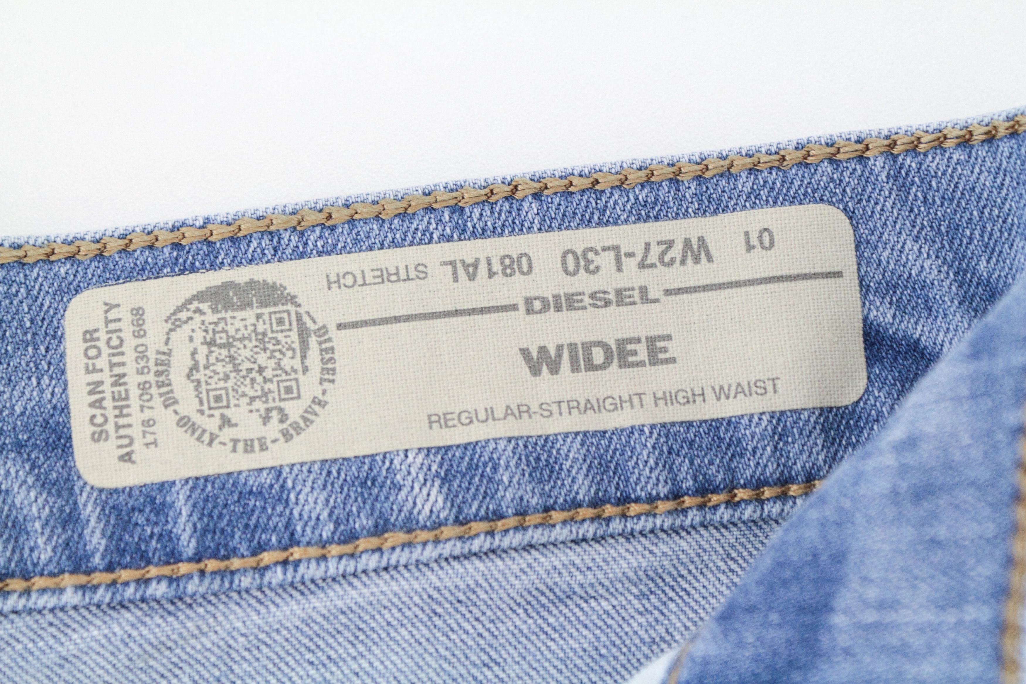Diesel WIDEE 081AL W27/L30 Blue High-Waist Straight Jeans 64593 Size 27" / US 4 / IT 40 - 4 Thumbnail