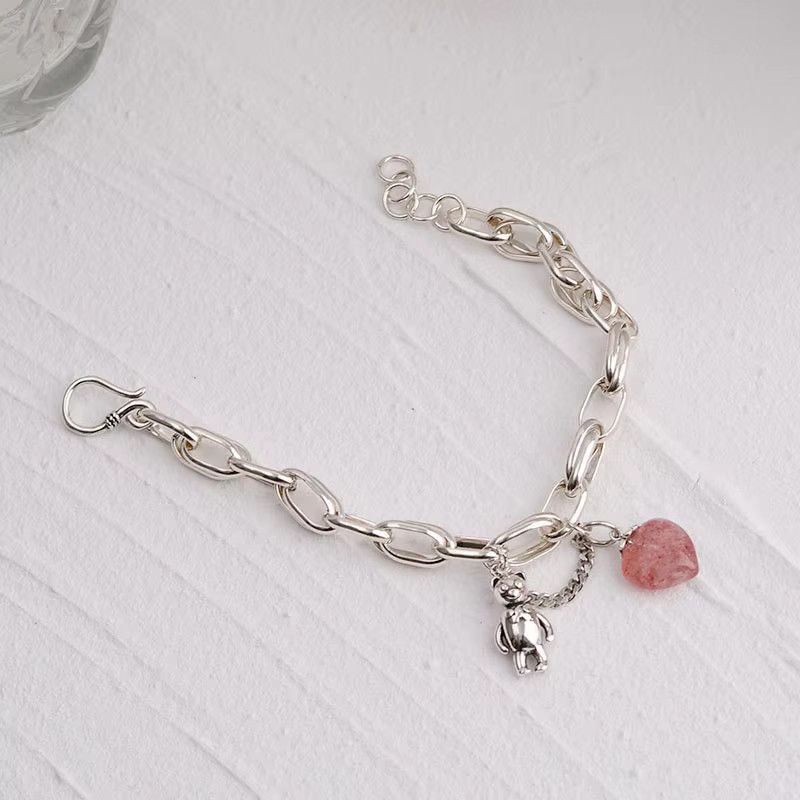 Jewelry Sweet Cute Bear Tassel Strawberry Bracelets Size ONE SIZE - 2 Thumbnail