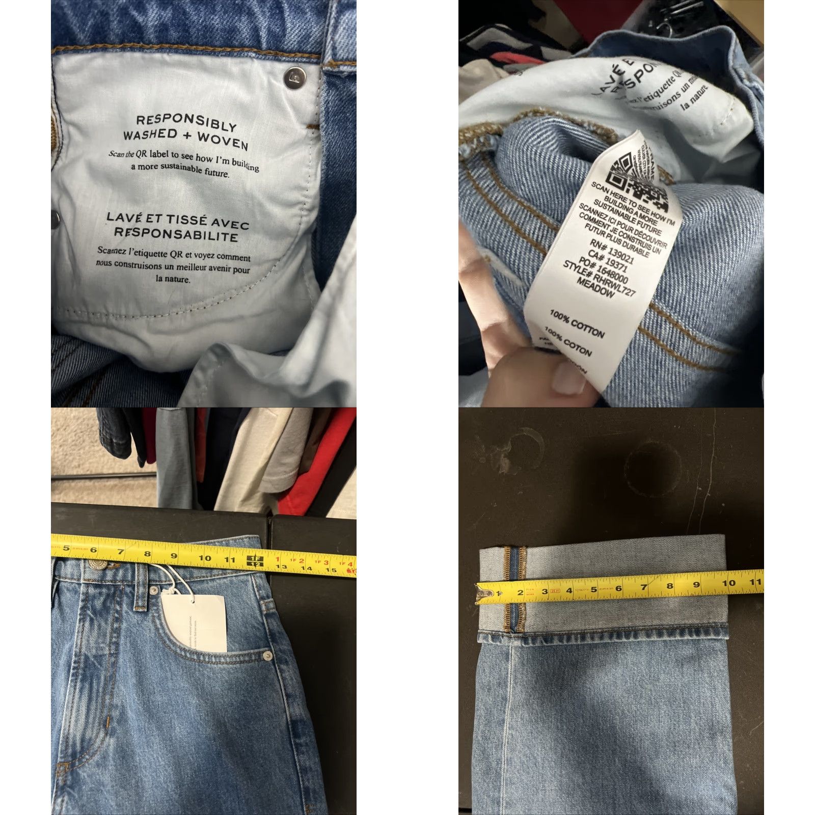 Frame Frame Womens Jeans Size 23 Blue High Rise Wide Leg Denim NWT ZIP Fly Button 29in Inseam Regular Mens/Womens? Size 40" / US 18 - 8 Thumbnail