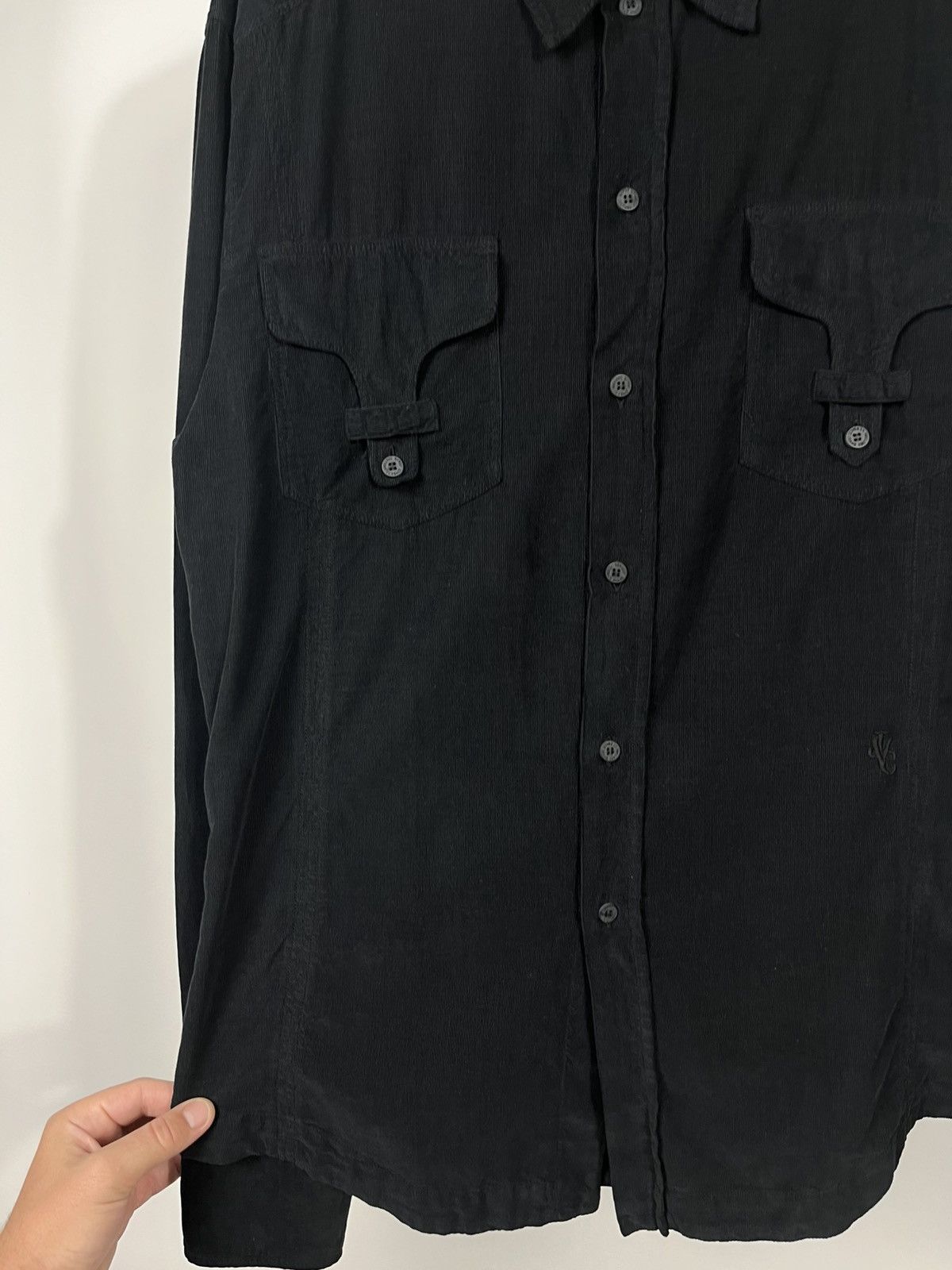Versace Jeans Couture Versace Jeans Couture Black Corduroy Shirt Logo L Italy Size US L / EU 52-54 / 3 - 8 Thumbnail