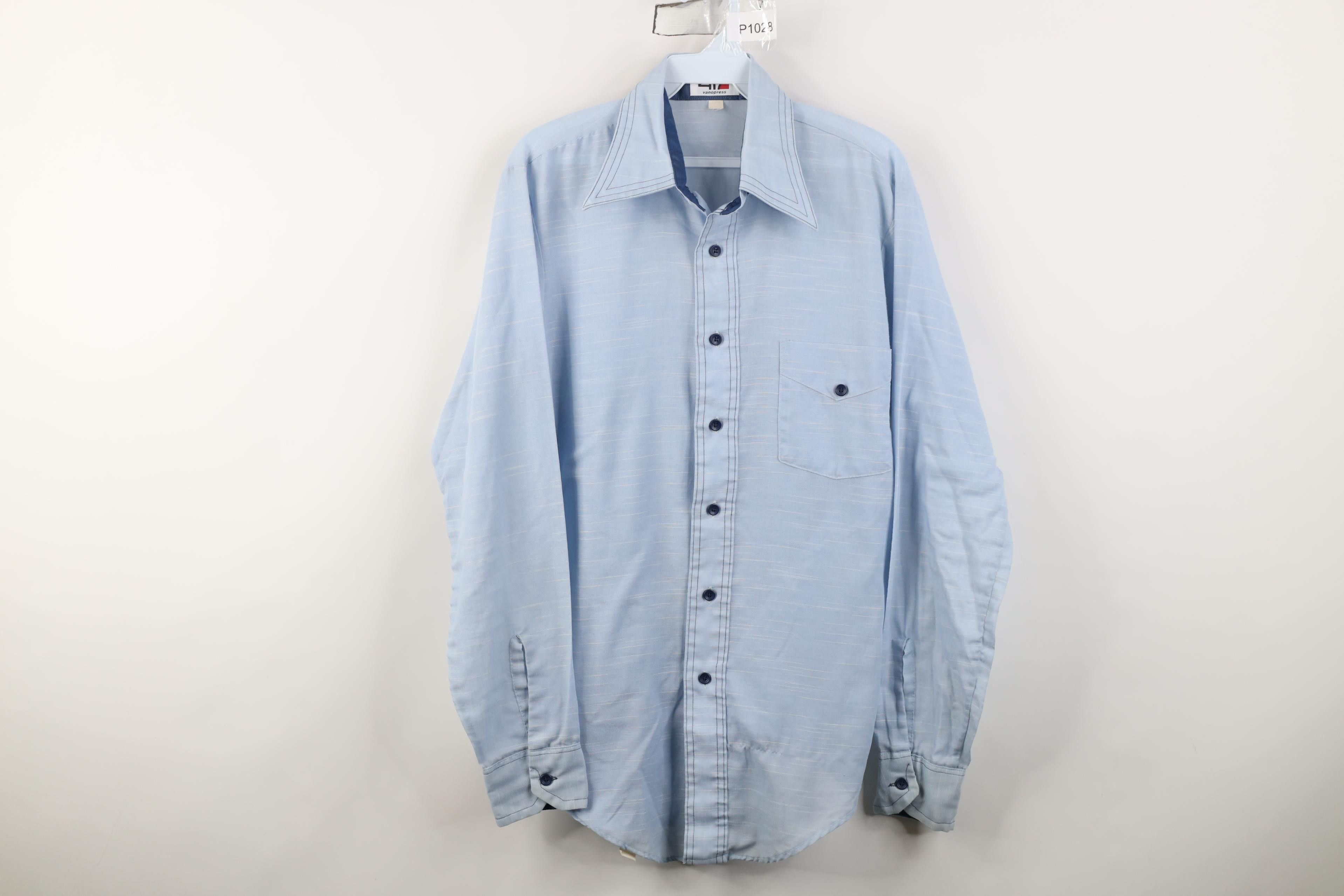 Vintage Vintage 70s Streetwear Sheer Chambray Button Shirt USA Size US M / EU 48-50 / 2 - 1 Thumbnail