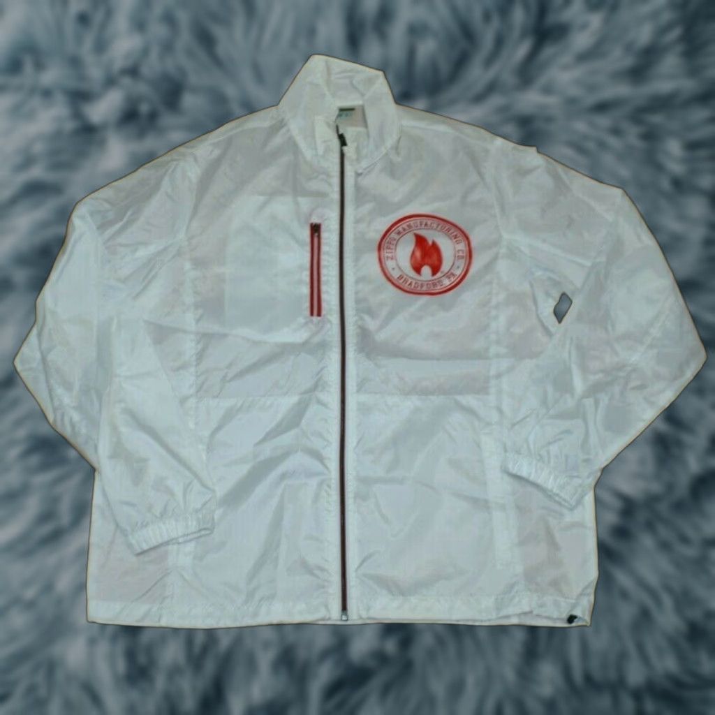 Weatherproof Vintage Weatherproof Jacket Windbreaker Full Zip Logo Zippo Bradford PA L Large White Nylon Polyester Pockets Mens Size US L / EU 52-54 / 3 - 1 Thumbnail