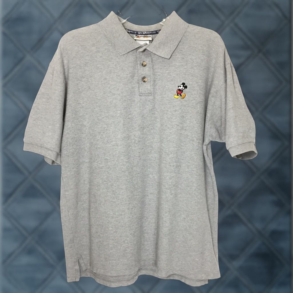 Disney Walt Disney World Polo Shirt Mens Medium Gray Short Sleeve Knit Polo Shirt Mens Gray Knit Short Sleeve Disney World Polo Size US M / EU 48-50 / 2 - 1 Thumbnail