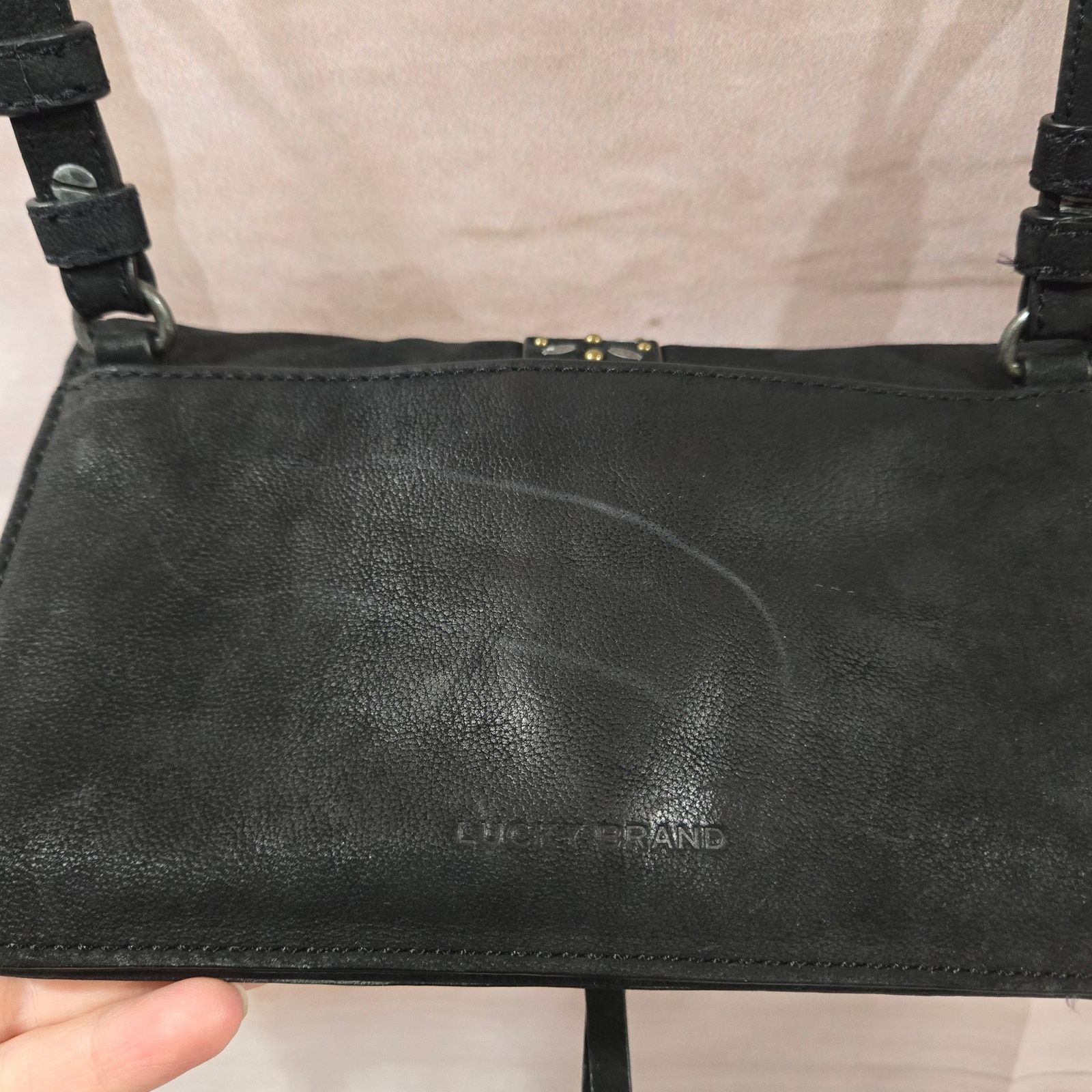 Lucky Brand Lucky Brand Black Leather Studded Crossbody Purse Size ONE SIZE - 12 Thumbnail
