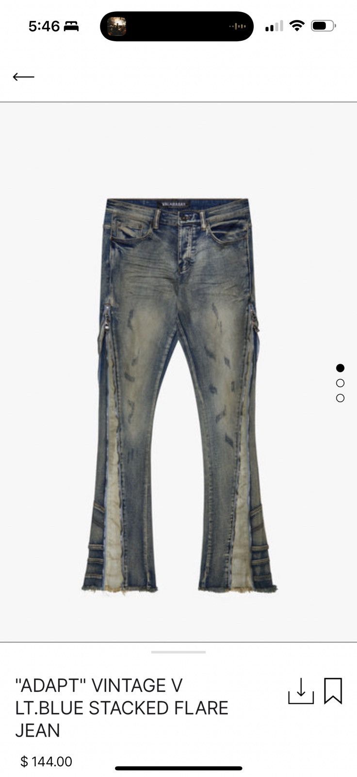 Valabasas "ADAPT" VINTAGE V LT.BLUE STACKED FLARE JEAN Size US 34 / EU 50 - 1 Thumbnail