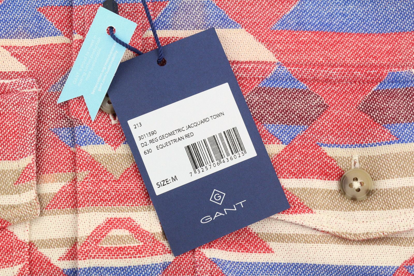Gant REG GEOMETRIC JACQUARD TOWN M Equestrian Red 87510 Size US M / EU 48-50 / 2 - 7 Thumbnail