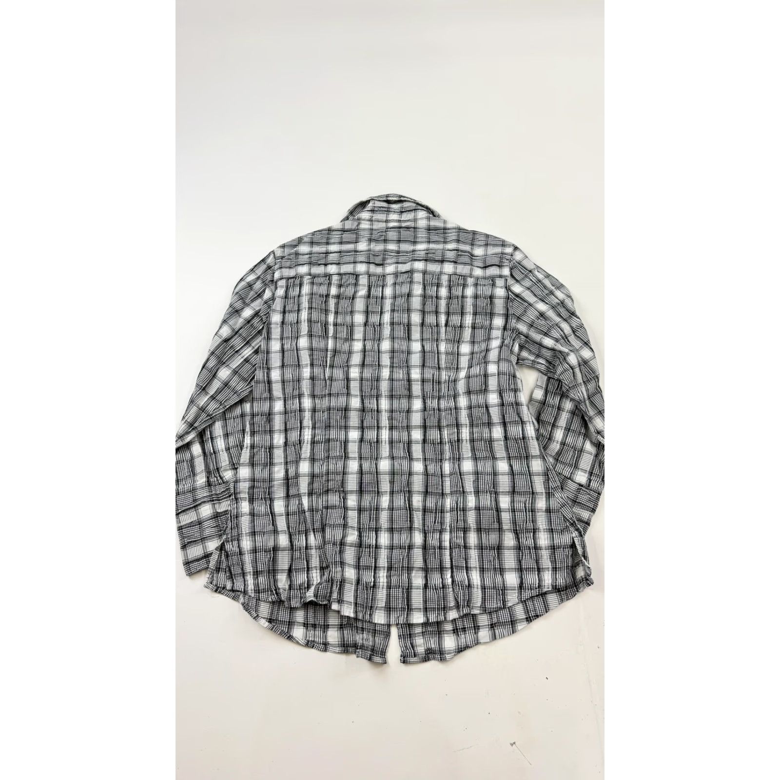 Vintage Foxcroft Shirt Womens 6 Black White Plaid Fitted Long Sleeve Button Front Size M / US 6-8 / IT 42-44 - 5 Thumbnail