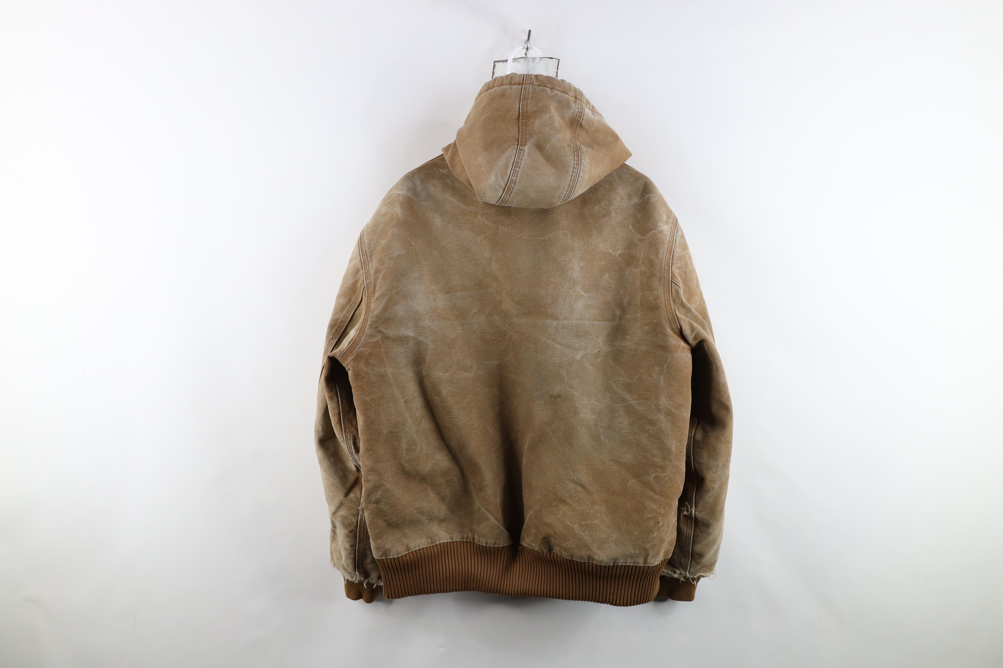 Carhartt Vintage Y2K Carhartt Quilted Hooded Canvas Jacket Duck Brown Size US L / EU 52-54 / 3 - 13 Thumbnail