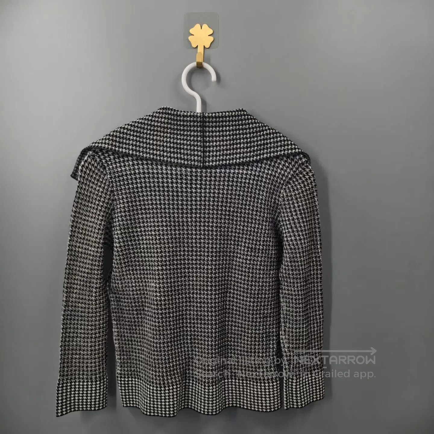 Dior DIOR Houndstooth Bow Collar Wool Sweater. Size XXS / US 00 / IT 34 - 2 Thumbnail