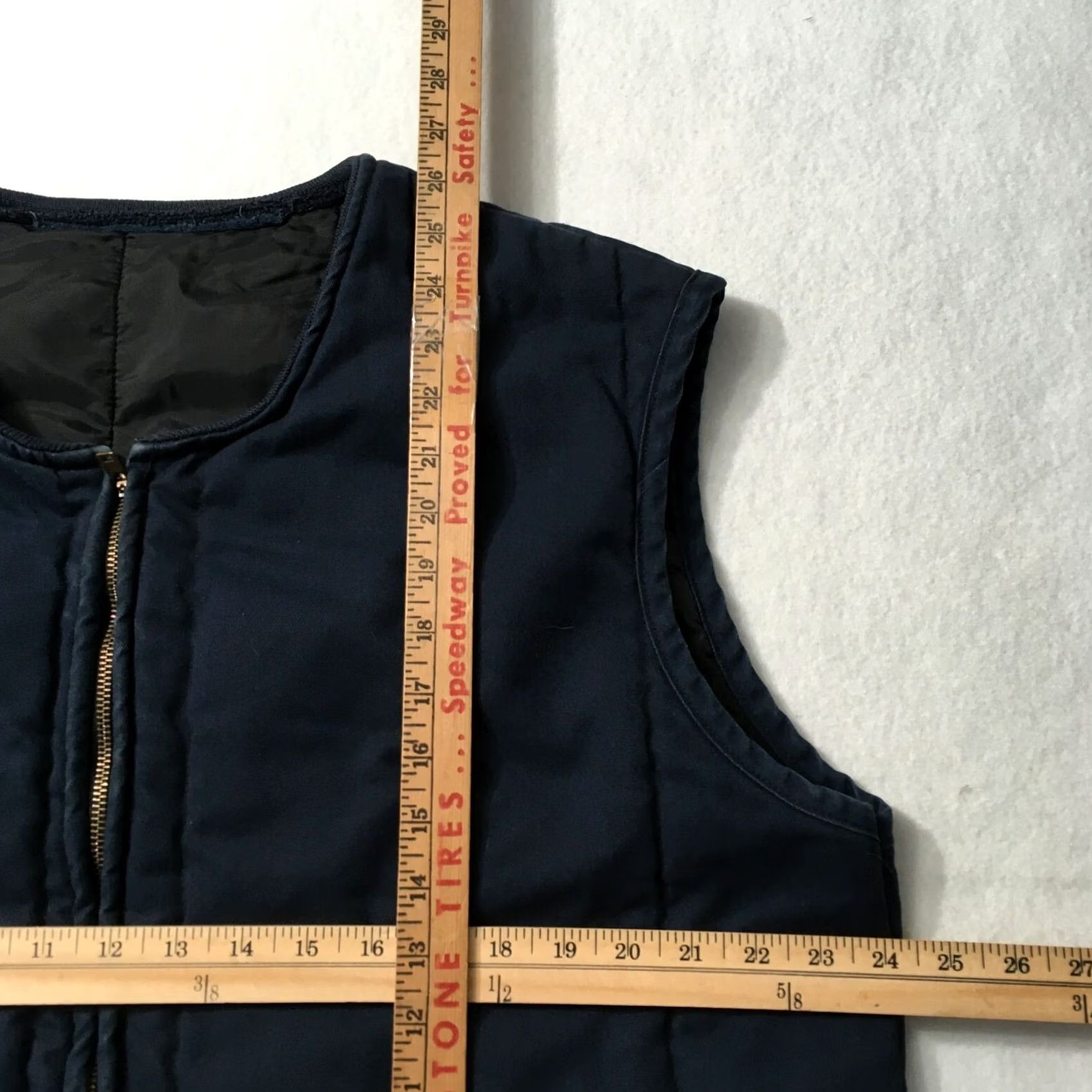 Lee VINTAGE BLUE Vest men’s Large full zip Quilted PATCH JUAN USA 90s Mens Size US XXL / EU 58 / 5 - 4 Thumbnail