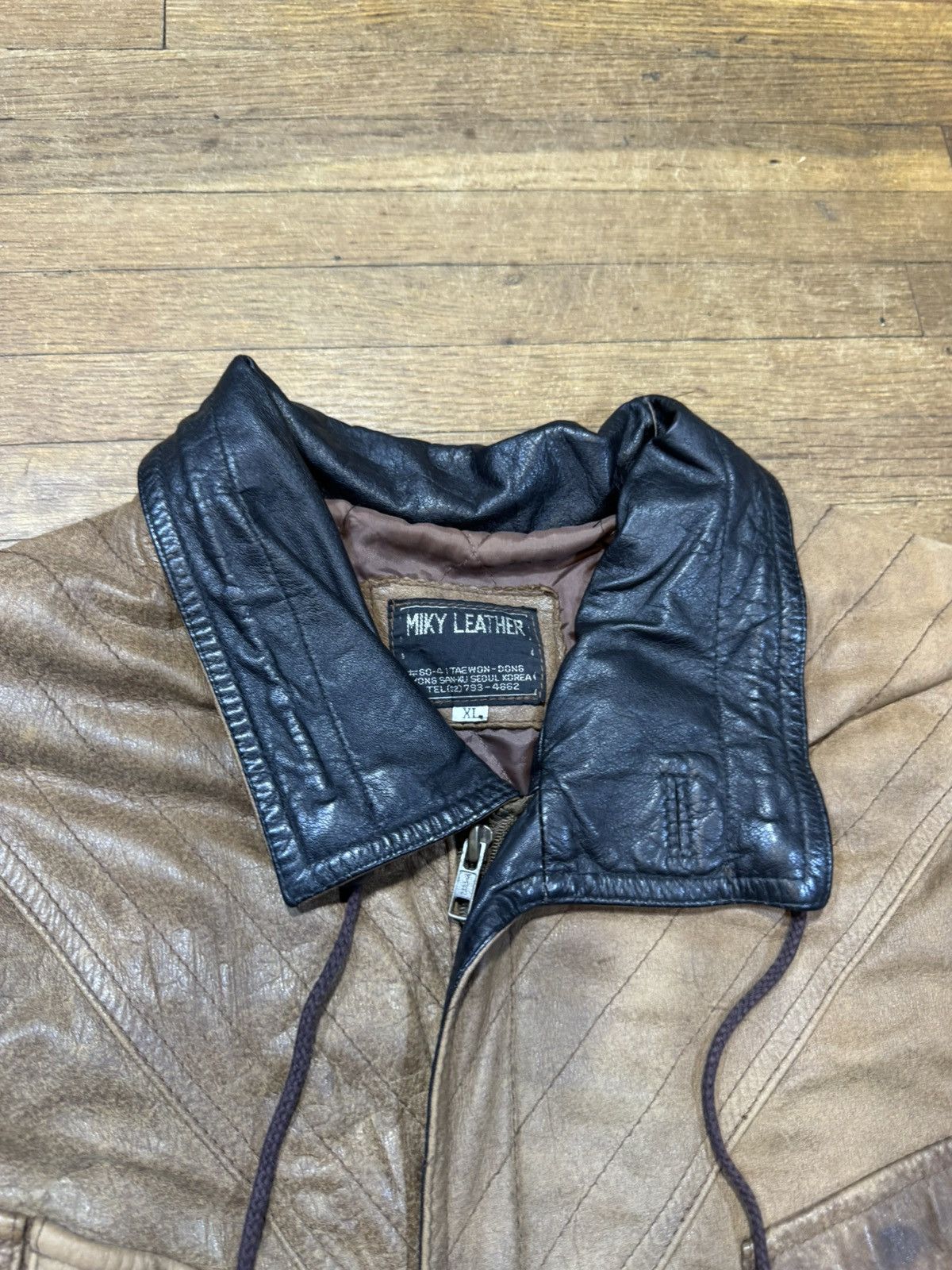 Vintage Vintage Faded Brown Leather Jacket Size US XL / EU 56 / 4 - 6 Thumbnail